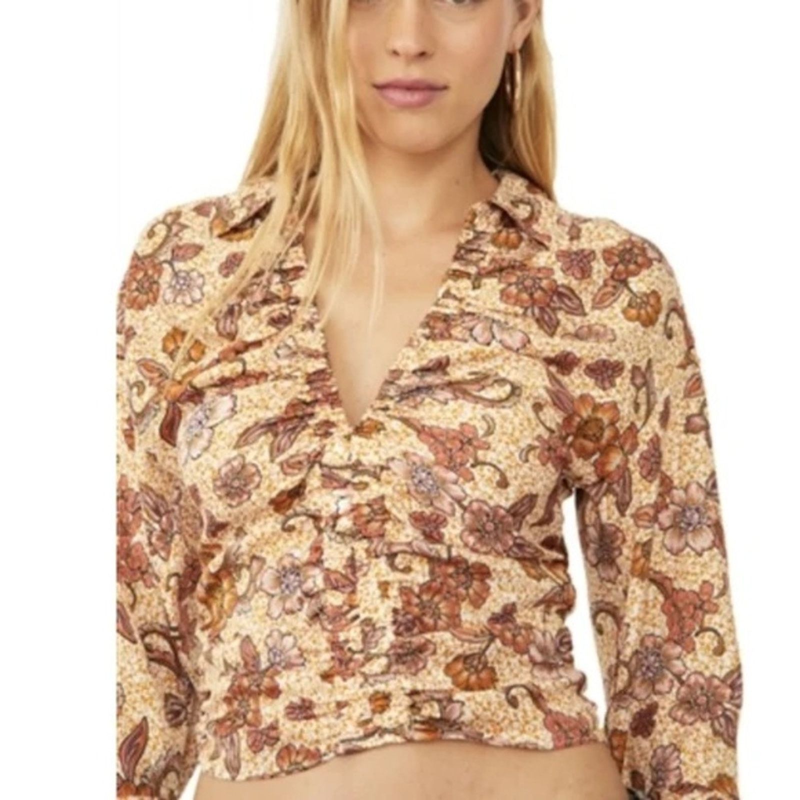 Free People Free People I Got You Long Sleeve Floral Crop Top Womens XS Size XS / US 0-2 / IT 36-38 - 4 Thumbnail