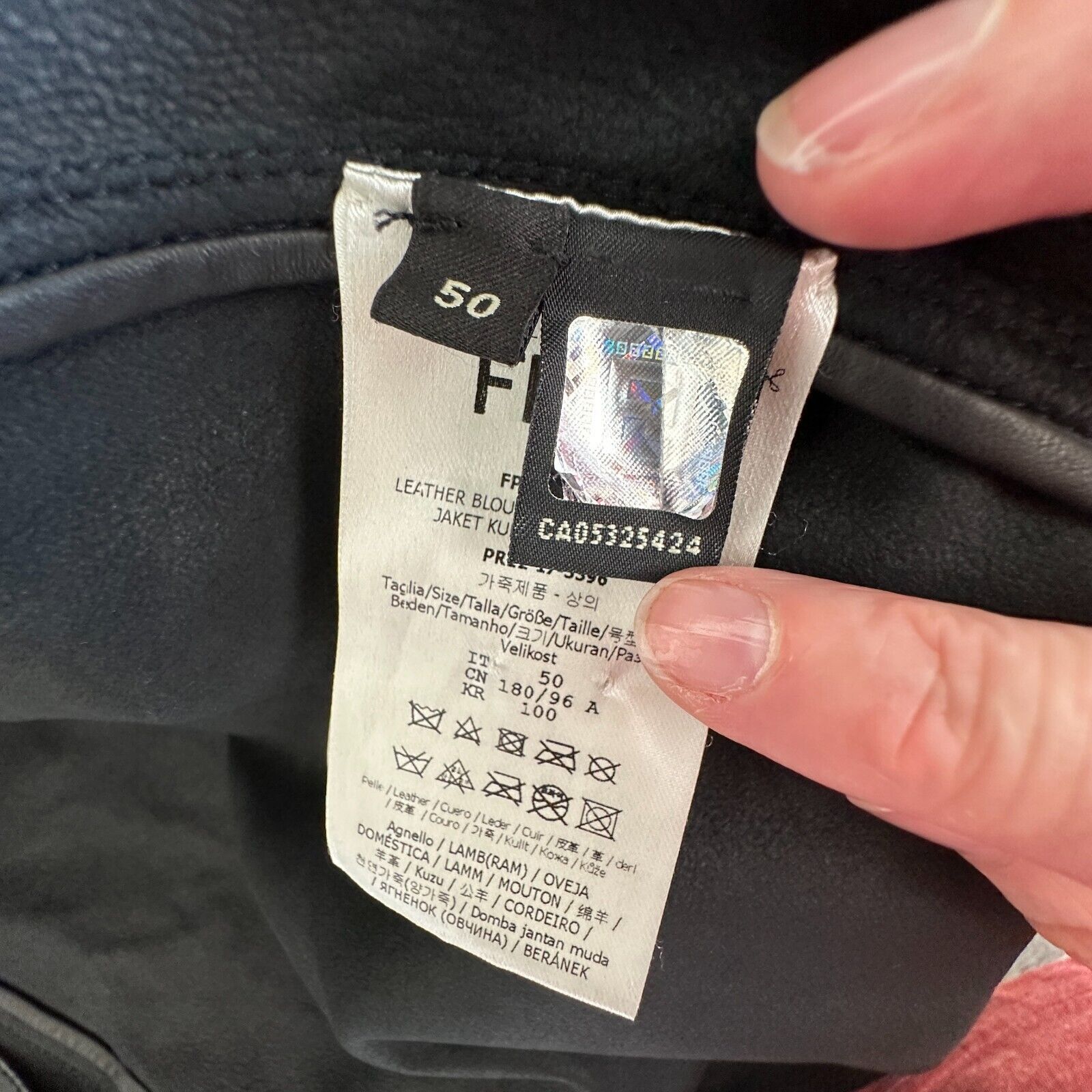 Fendi Fendi Black Leather Embossed Monogram Front Hooded Jacket Size US L / EU 52-54 / 3 - 15 Thumbnail