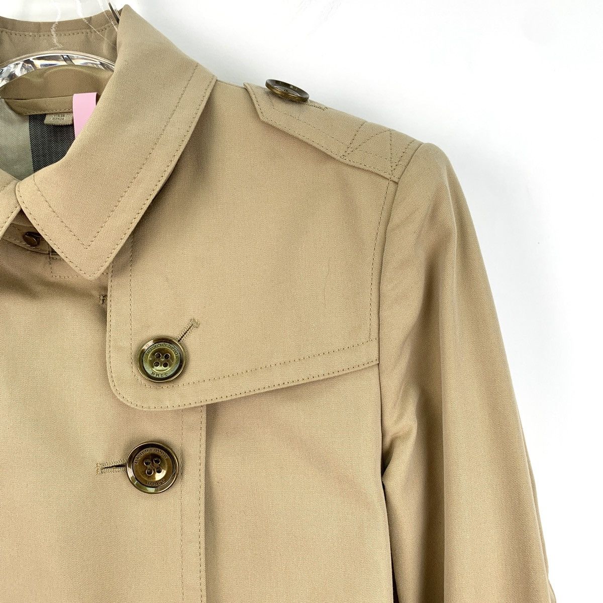 Burberry Burberry Brown Cotton Lapel Double Breasted Trench Coat Size S / US 4 / IT 40 - 3 Thumbnail