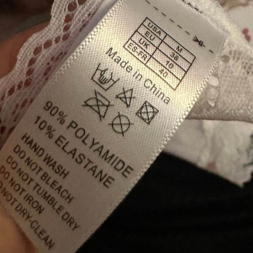 Designer Cherry Print Lace Mid Rise Thong Panties Size ONE SIZE - 6 Thumbnail