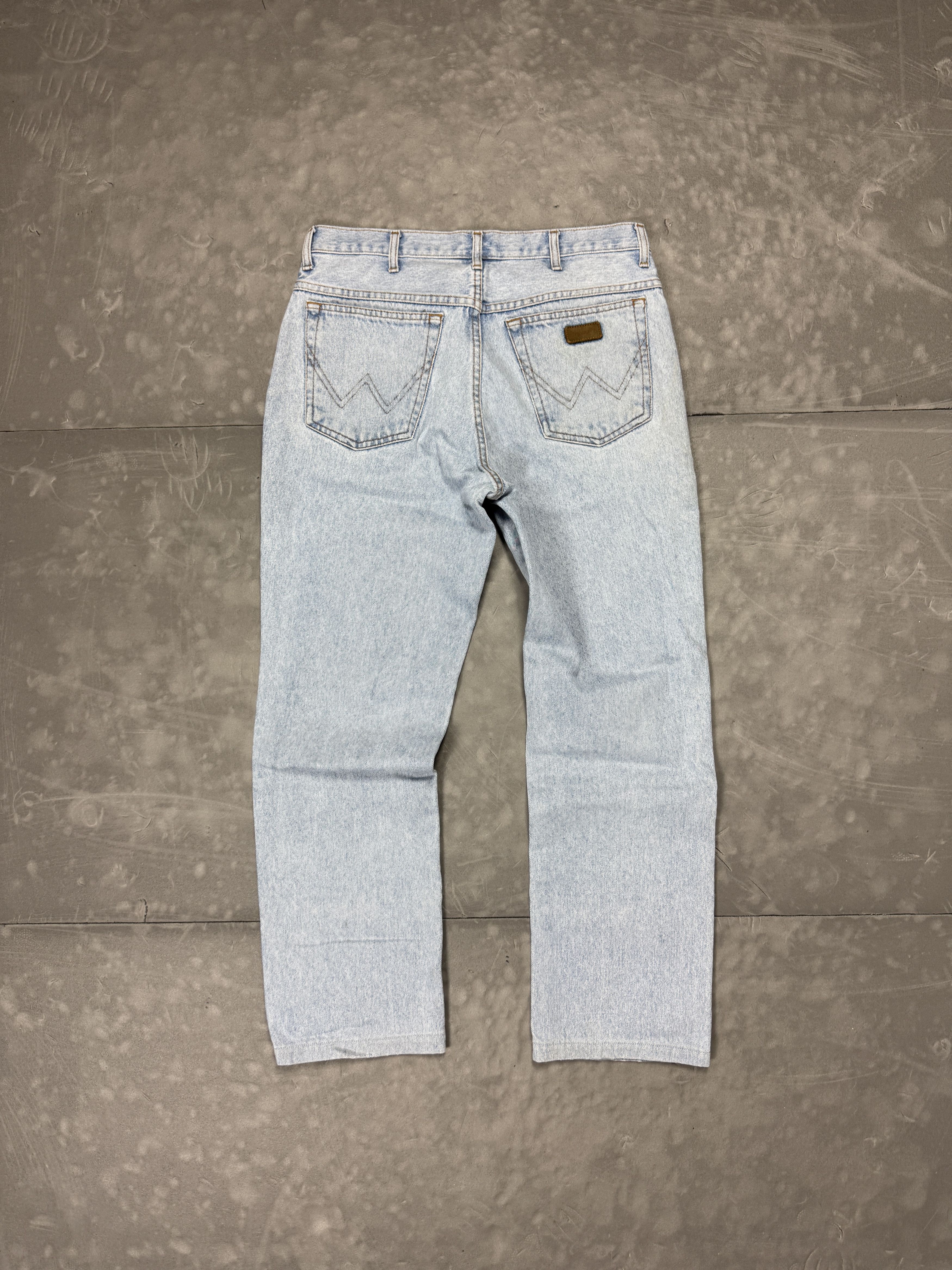 Vintage × Wrangler Vintage Wrangler washed faded denim babyblue 90s baggy Size US 32 / EU 48 - 2 Thumbnail