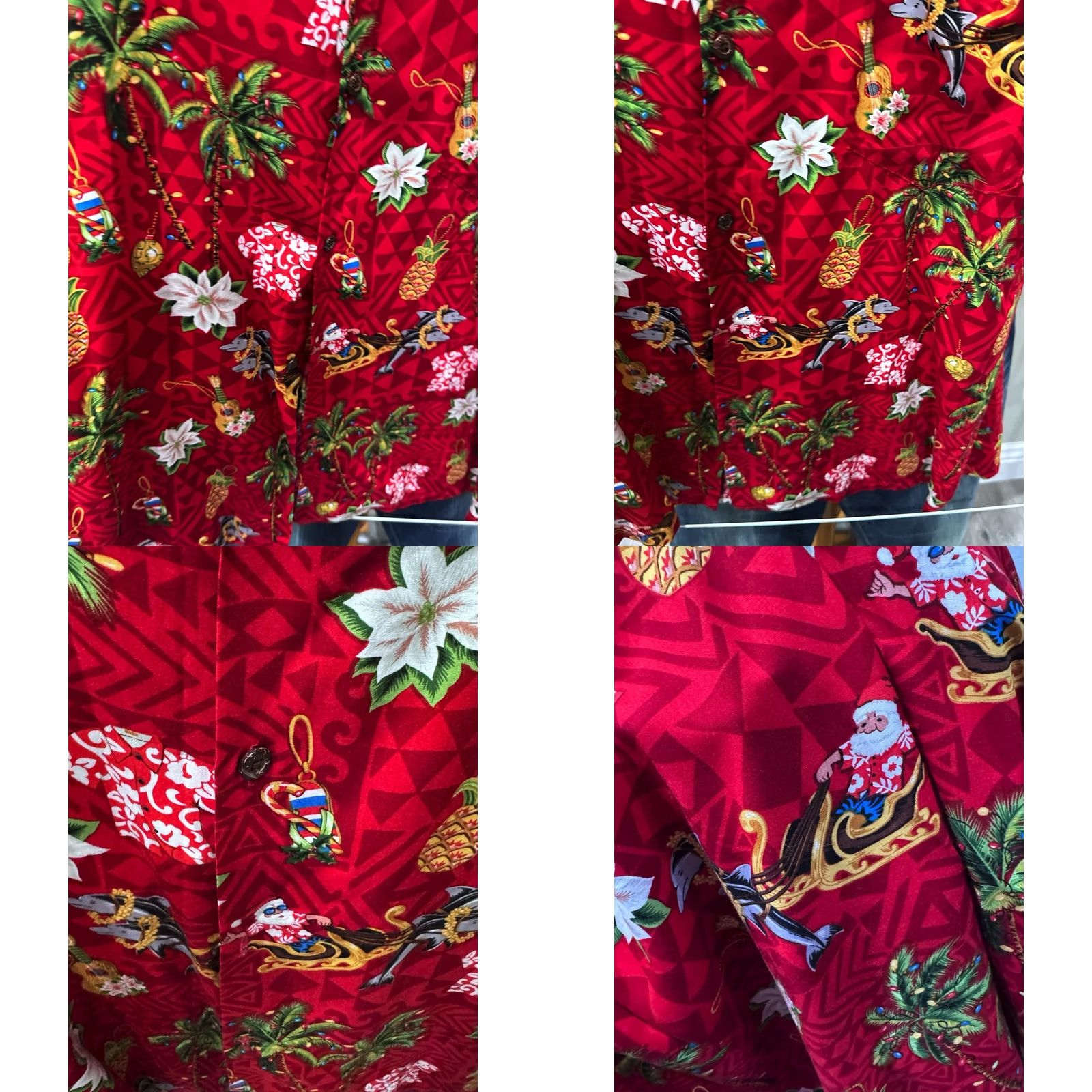 Vintage Bishop Street Hawaiian Santa Claus Christmas BUTTON UP SHIRT Large L Mens Size US L / EU 52-54 / 3 - 8 Thumbnail