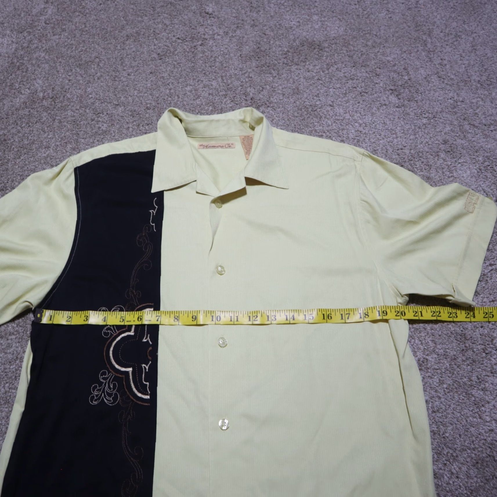 Vintage Havanera Shirt Men Medium Linen Rayon Blend Hawaiian Yellow Short Sleeve Button-Up Size US M / EU 48-50 / 2 - 5 Thumbnail