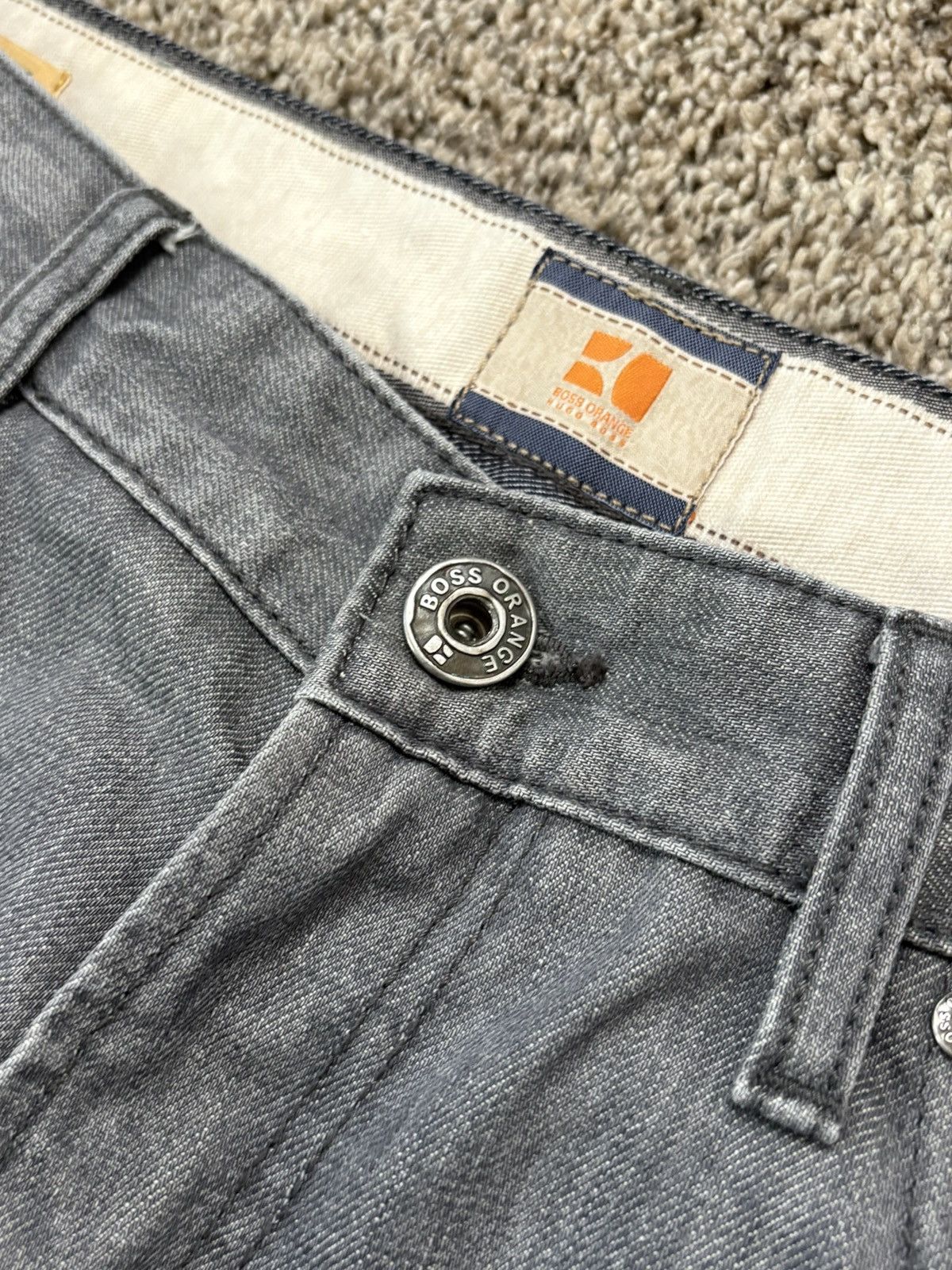 Hugo Boss Boss Orange Men Regular Fit Straight Leg Jeans Gray 36x32 Size US 36 / EU 52 - 8 Thumbnail