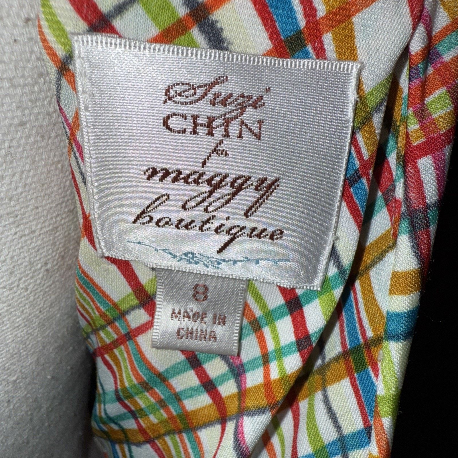 Other Vintage Suzi Chin Maggie Boutique Midi Sz 8 Rainbow Plaid Size M / US 6-8 / IT 42-44 - 6 Thumbnail