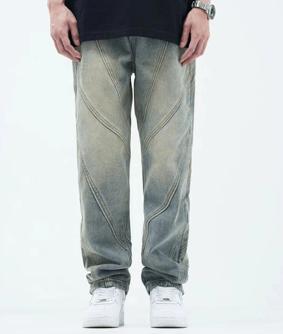 Japanese Brand × Jean High street washed distressed straight loose casual jeans Size US 32 / EU 48 - 1 Thumbnail