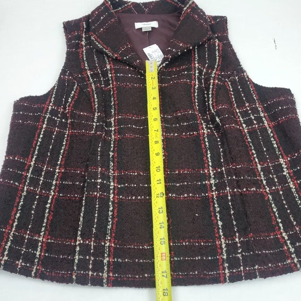 Vintage VINTAGE CJ Banks Poly Blend Sleeveless Full Zip Lined Vest Burgandy White Womens 1X Size XL / US 12-14 / IT 48-50 - 5 Thumbnail