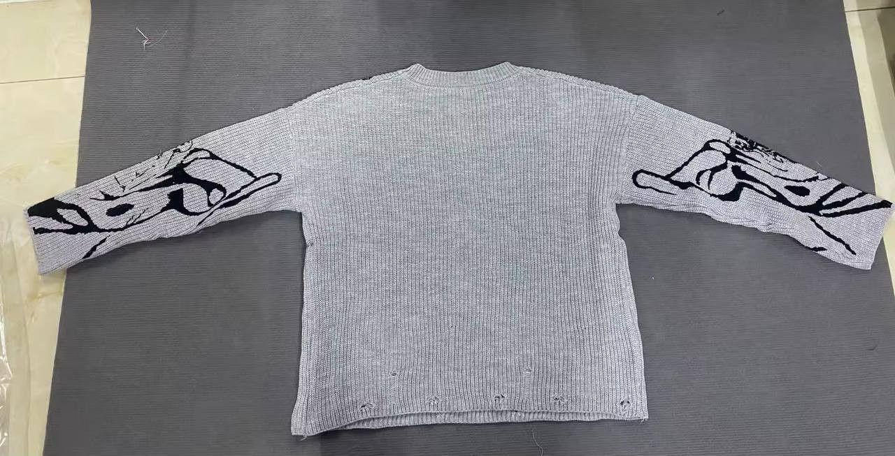 Japanese Brand × Vintage tattered knit sweater Size US L / EU 52-54 / 3 - 6 Thumbnail