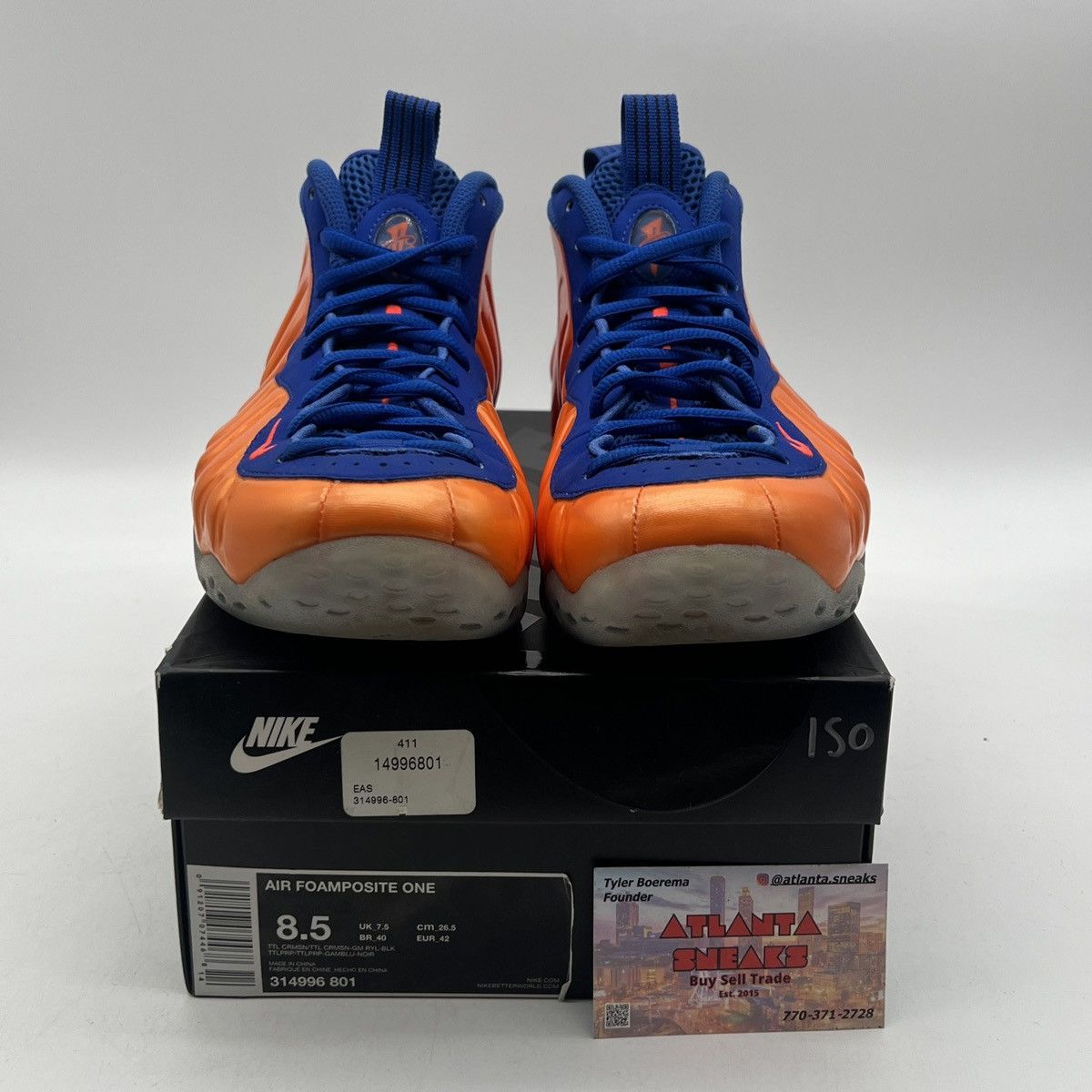 Nike Air Foamposite one Knicks Size US 8.5 / EU 41-42 - 2 Thumbnail
