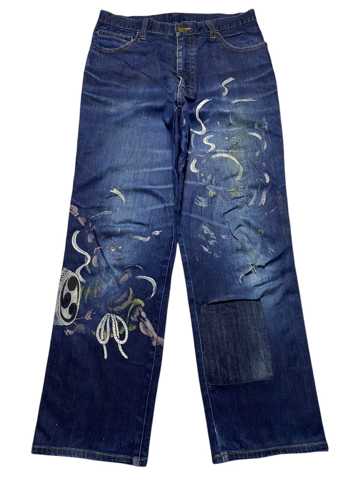 Japanese Brand Vintage Japan Brand Santa fe The Devil Repair Jeans Size US 32 / EU 48 - 1 Thumbnail