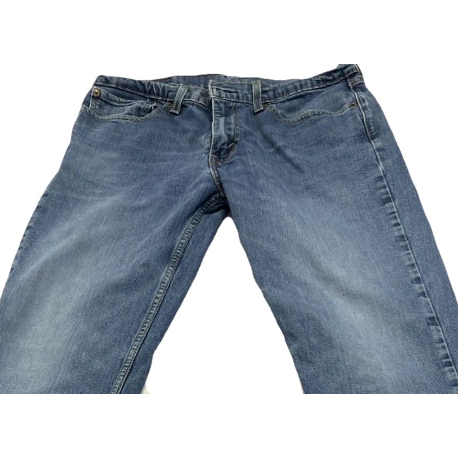 Levi's Levi’s 514 Jeans Men 30x29 Blue Medium Wash Straight Fit Denim Classic Rise Mid Zip Button Size US 30 / EU 46 - 4 Thumbnail