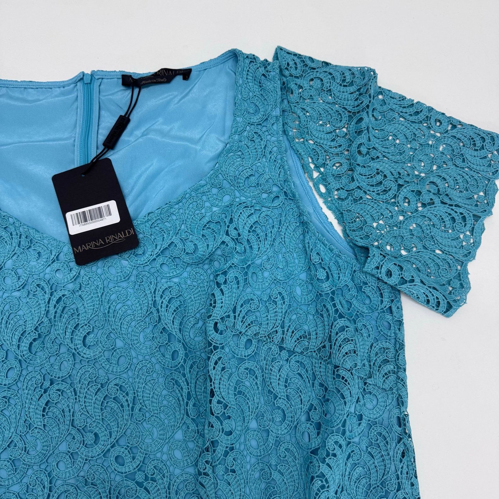 Marina Rinaldi Marina Rinaldi Ski Blue Dicitore Lace Overlay Dress Plus 22 Size 3XL / US 20-22 - 7 Thumbnail