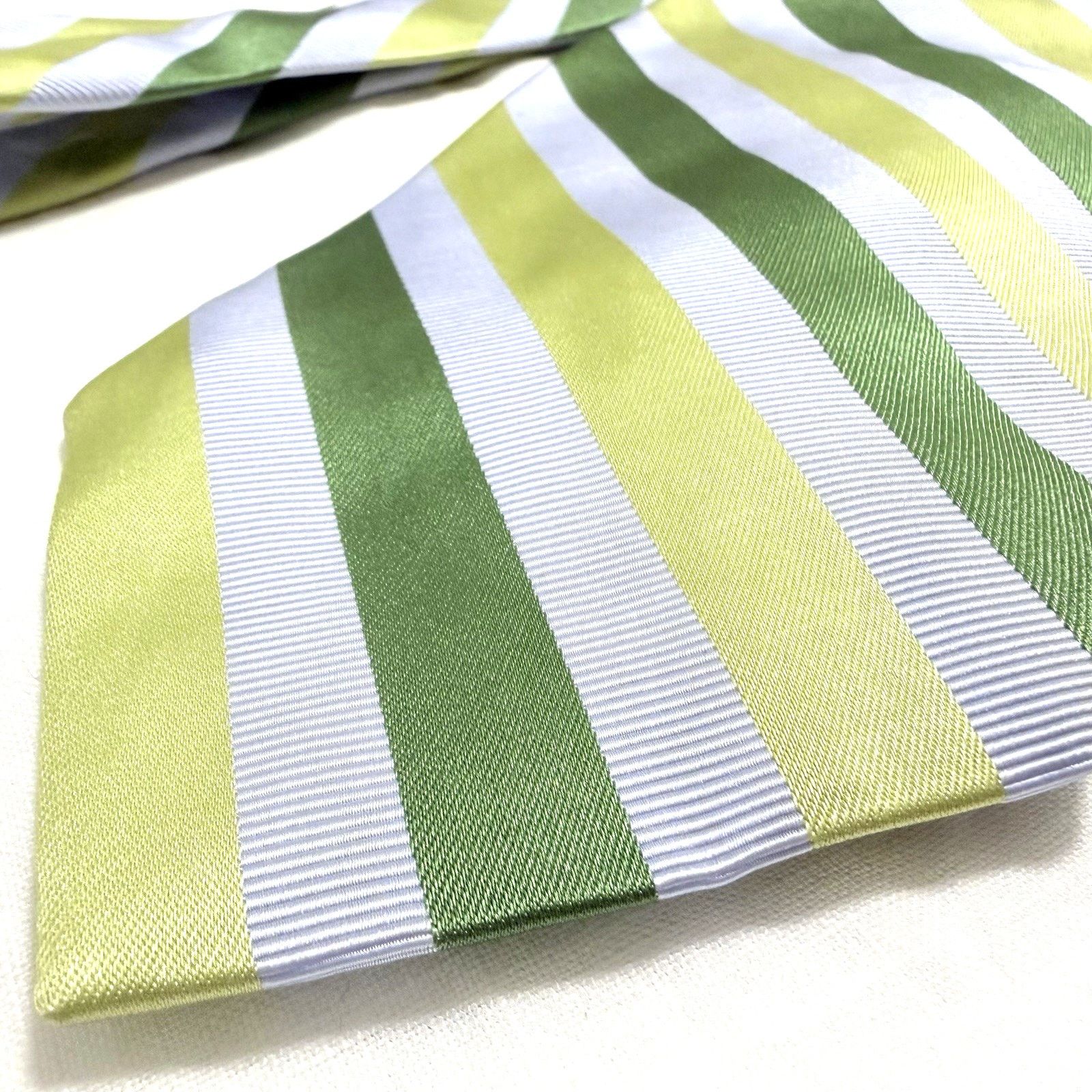 Brooks Brothers Brooks Brothers Makers Green/Blue Stripe Silkblend Tie 2000s Size ONE SIZE - 10 Thumbnail