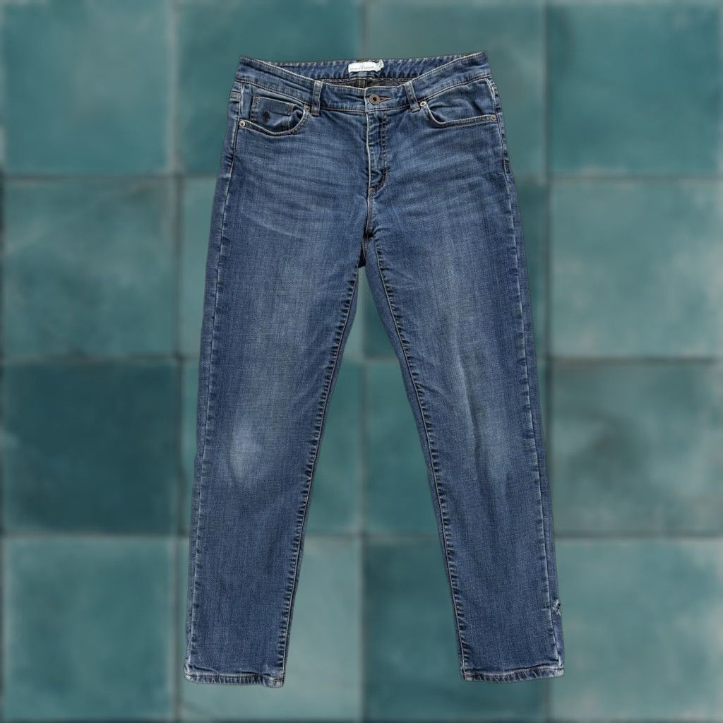 Vintage L.L. Bean Signature Jeans Womens 6 Blue Medium Wash Chore Straight Pockets 5-Pocket Denim Slim Lined Zip Button Mid Rise Vintage No Size 28" / US 6 / IT 42 - 1 Thumbnail