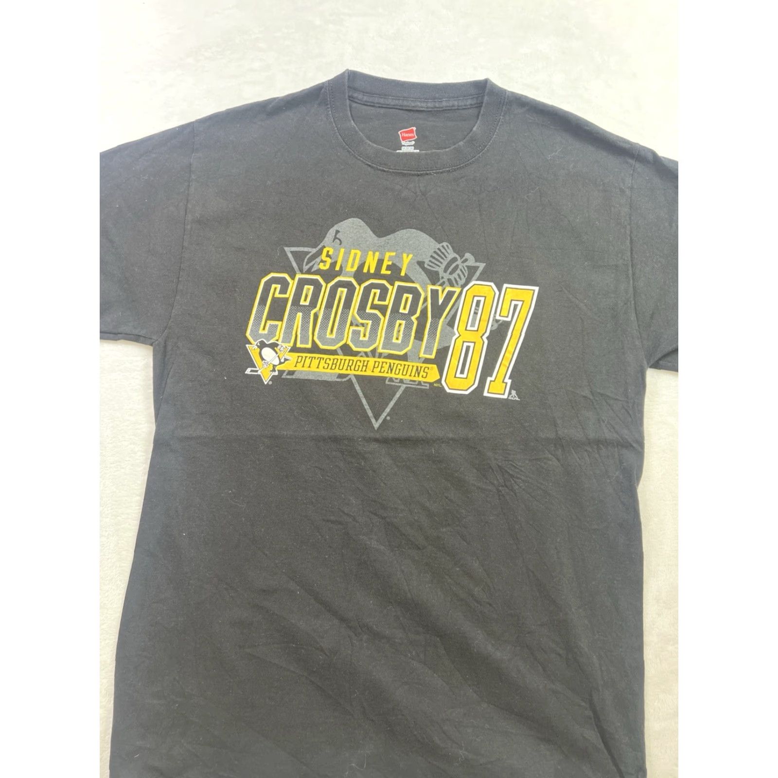 Hanes Men's Pittsburgh Penguins T-Shirt Black Cotton Crew Neck Short Sleeve M Hanes Logo Graphic Print Sports Retro? (adjusted) Size US M / EU 48-50 / 2 - 2 Thumbnail