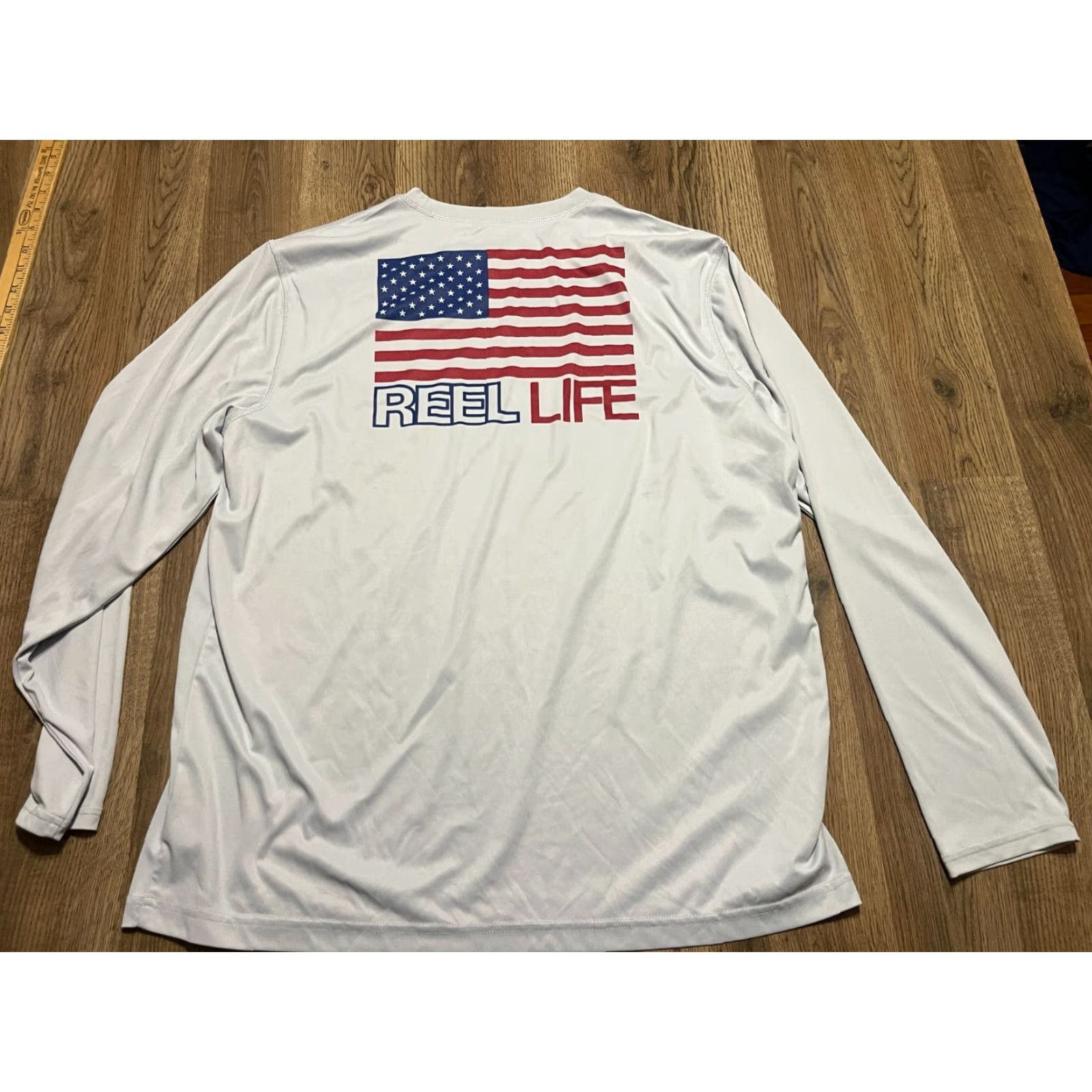 Alife Reel Life Shirt Men's XL Blue Long Sleeve USA Flag Print Shirt Size US XL / EU 56 / 4 - 2 Thumbnail