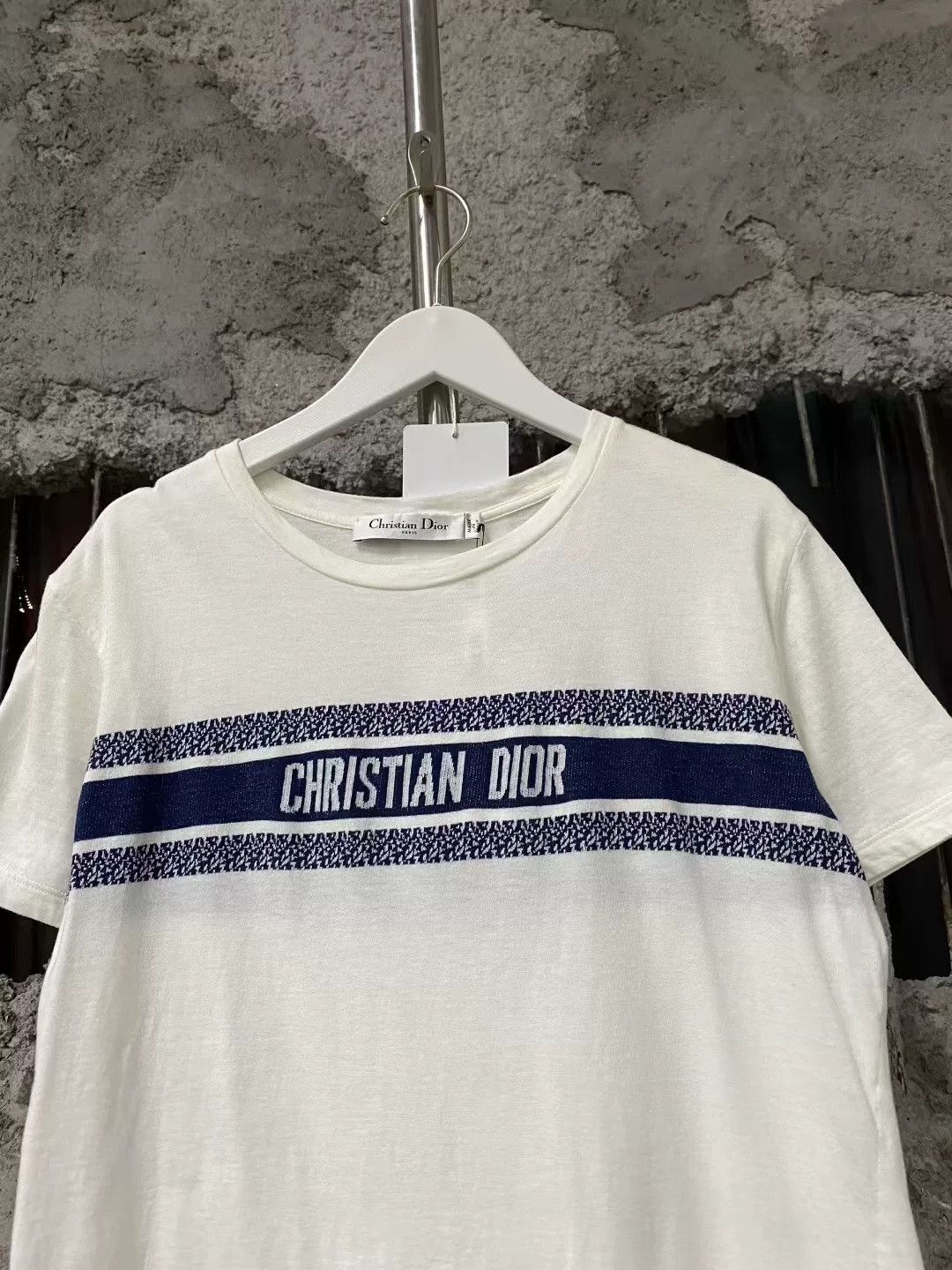 Dior Dior Blue White Classic Stripe Slogan Tee Size US M / EU 48-50 / 2 - 3 Thumbnail