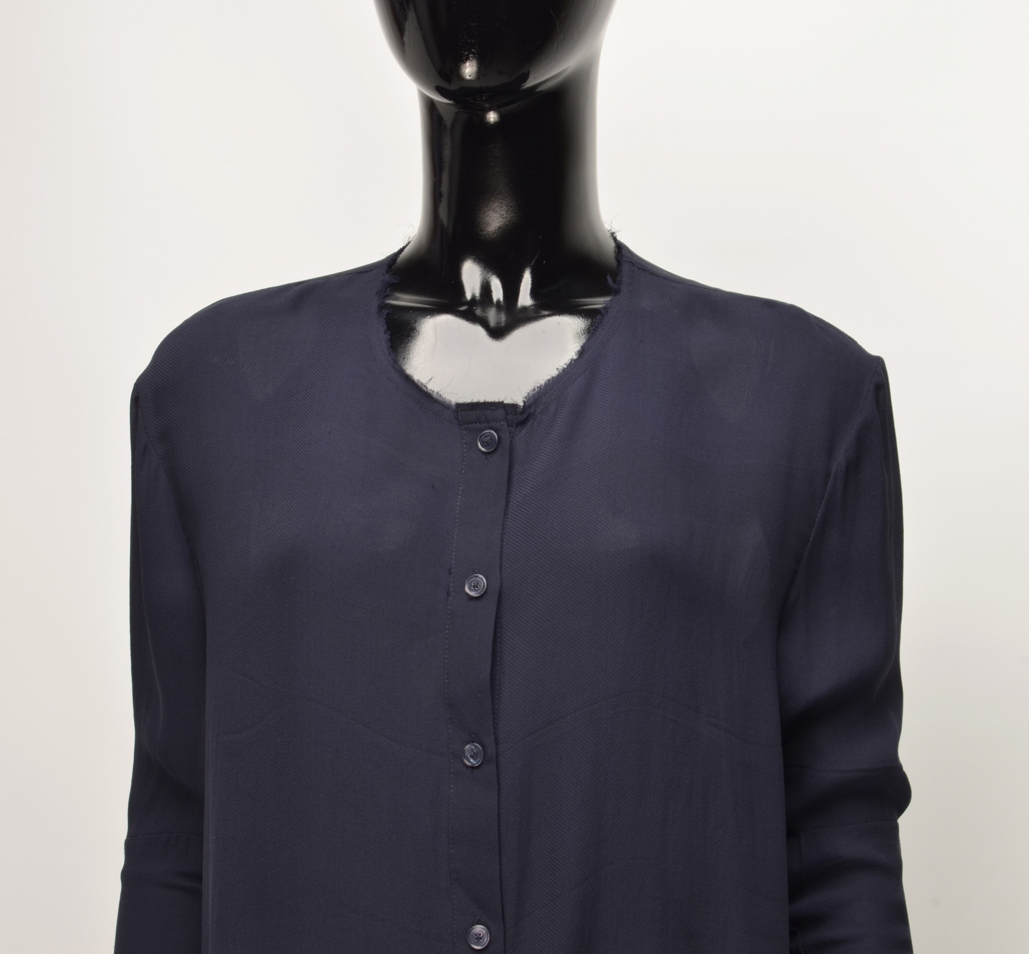 Acne Studios Acne Studio Navy Silk Light Flared Dress Size XXS / US 00 / IT 34 - 2 Thumbnail