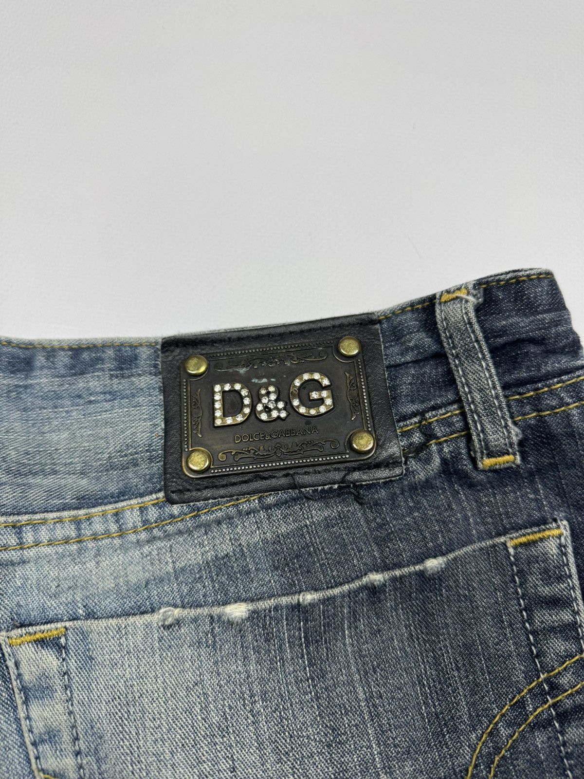 Dolce & Gabbana Vintage 00s Dolce Gabbana Flared Distressed Y2k Jeans Size 31" - 9 Thumbnail