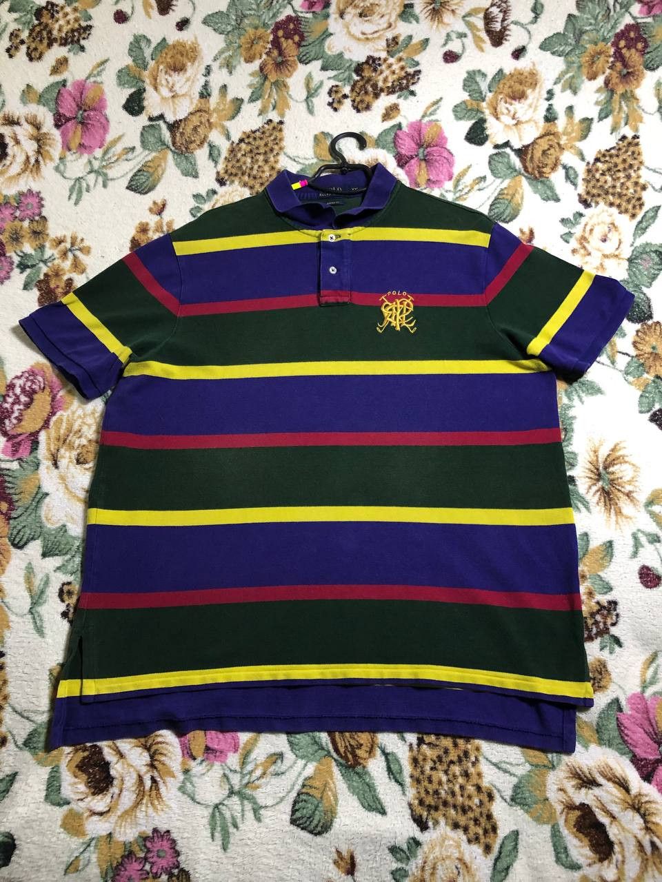 Polo Ralph Lauren Polo Ralph Lauren Scribble Striped Short Sleeve Polo Shirt Size US XXL / EU 58 / 5 - 1 Thumbnail