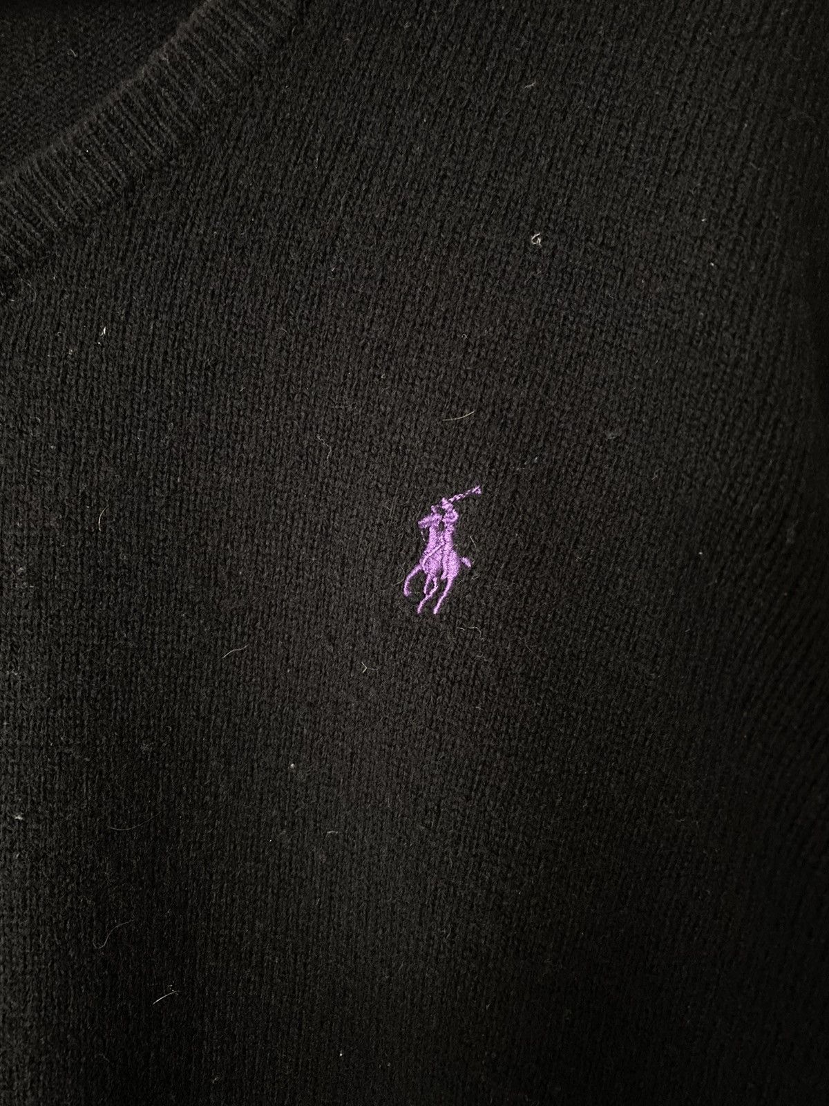 Polo Ralph Lauren Polo Ralph Lauren Crewneck Black Wool Sweater Purple Pony Size US S / EU 44-46 / 1 - 3 Thumbnail