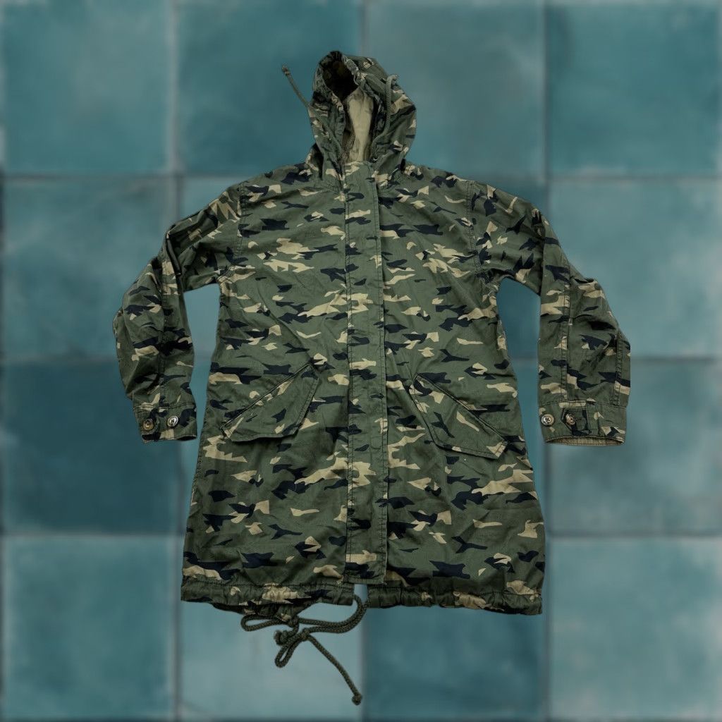 Vintage BP Jacket Womens Small Camouflage Hooded Full Zip Camouflage Utility Jacket Size S / US 4 / IT 40 - 1 Thumbnail