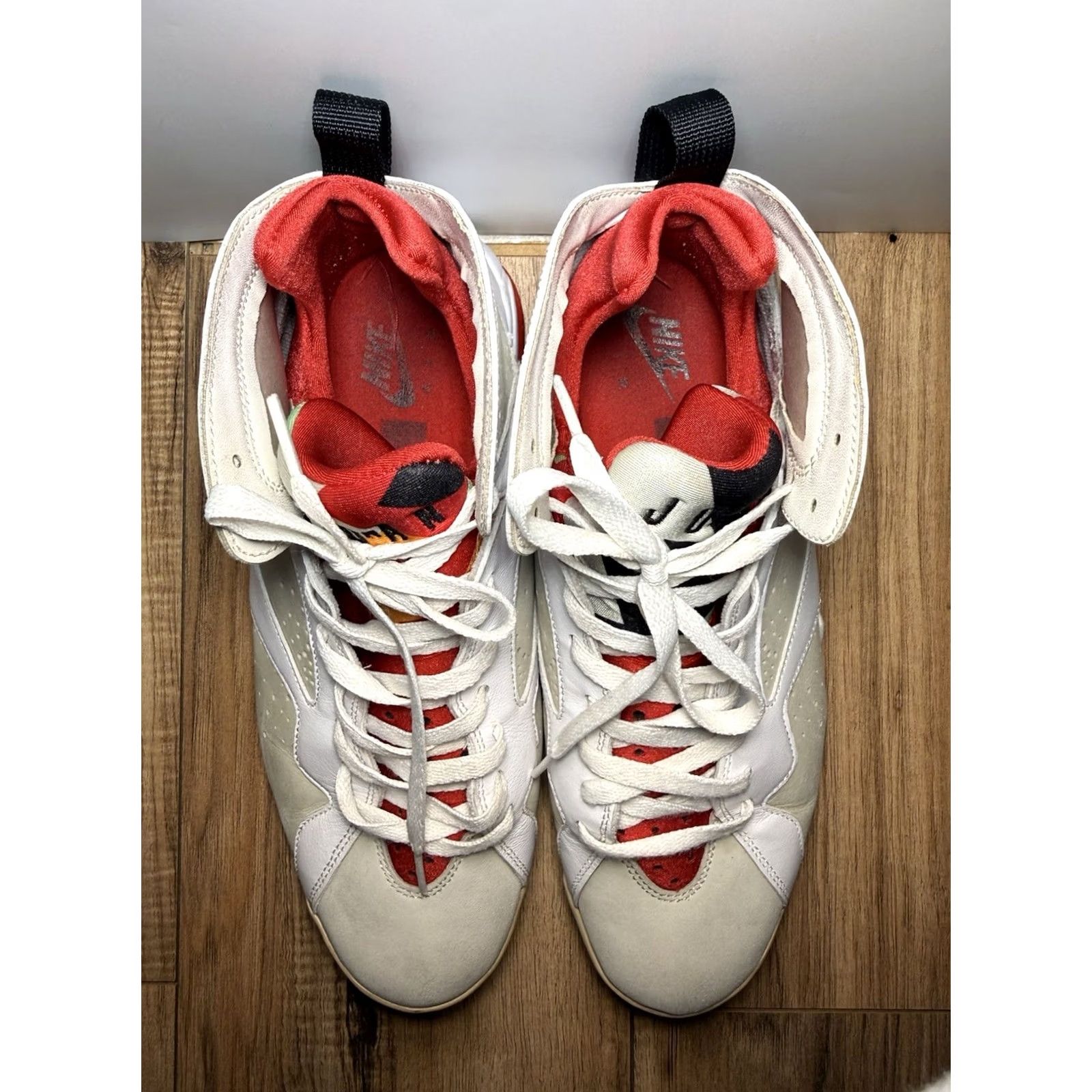 Jordan Brand Nike Air Jordan 7 Retro Hare 2014 Men Size 11 White Red Black Grey OG 304775-125 Size US 11 / EU 44 - 7 Thumbnail