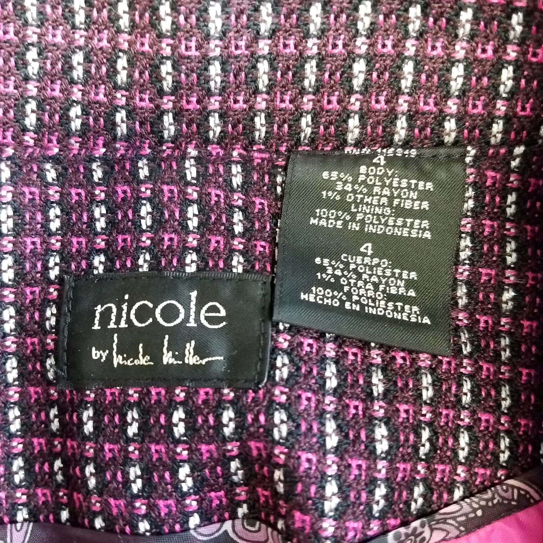 Nicole Miller VINTAGE Nicole Miller Womens Coat Sz 4 Pink Snap Buttons — Nicole by Nicole Miller Coat, Pink, Size 4, Polyester Peacoat, Snap Closure, Womens Size S / US 4 / IT 40 - 4 Thumbnail