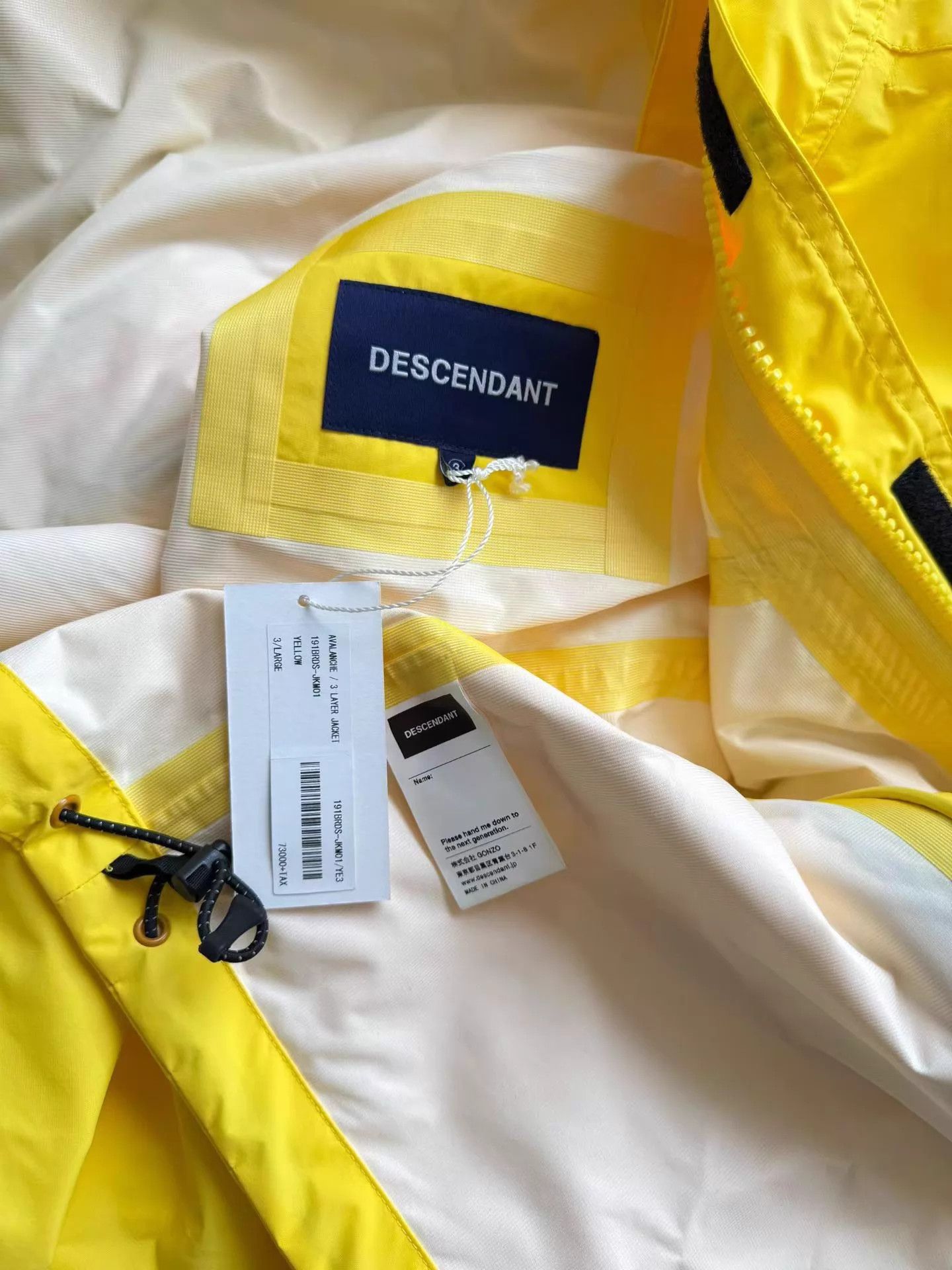 Descendant DCDT 19SS AVALANCHE 3LAYER JACKET Yellow L Size US L / EU 52-54 / 3 - 9 Thumbnail