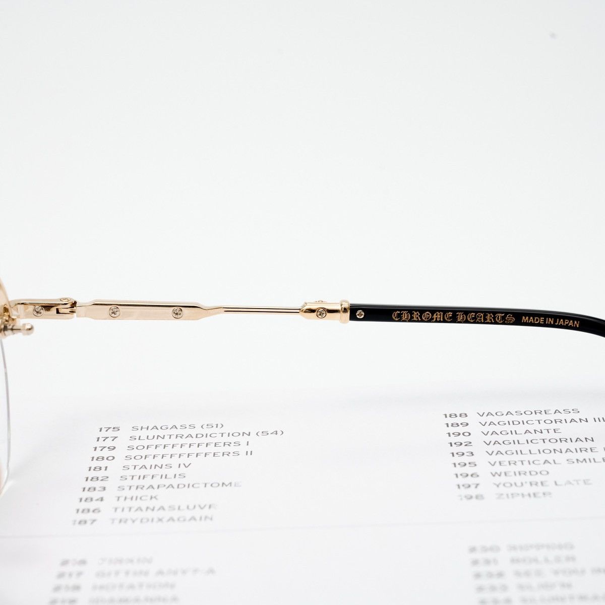 Chrome Hearts CHROME HEARTS FROSTED GOLD PLATED - BLACK GLASSES Size ONE SIZE - 4 Thumbnail