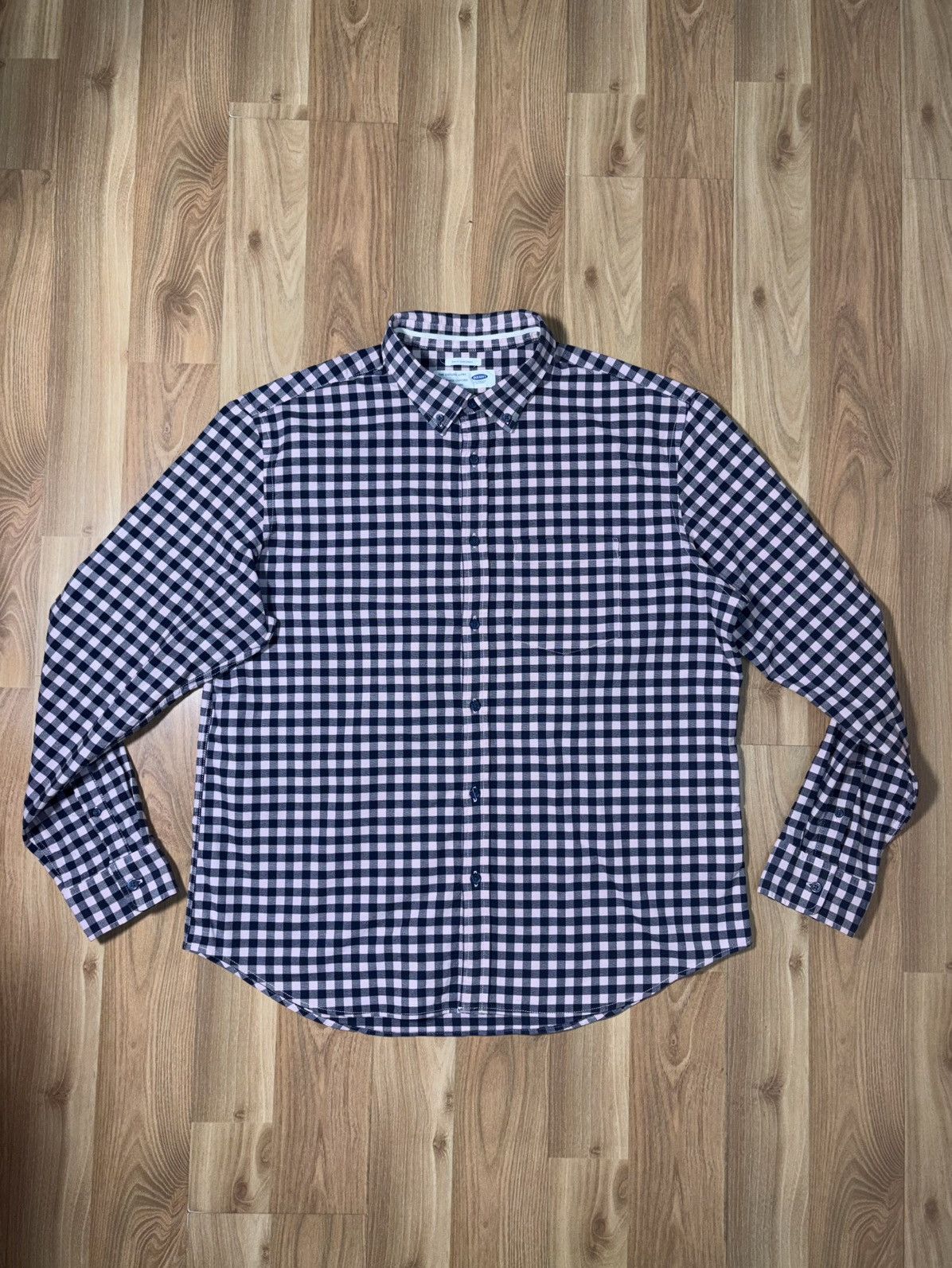 Old Navy Old Navy Slim Fit Stretch Oxford Shirt - Navy/Pink Gingham Size US XL / EU 56 / 4 - 1 Thumbnail