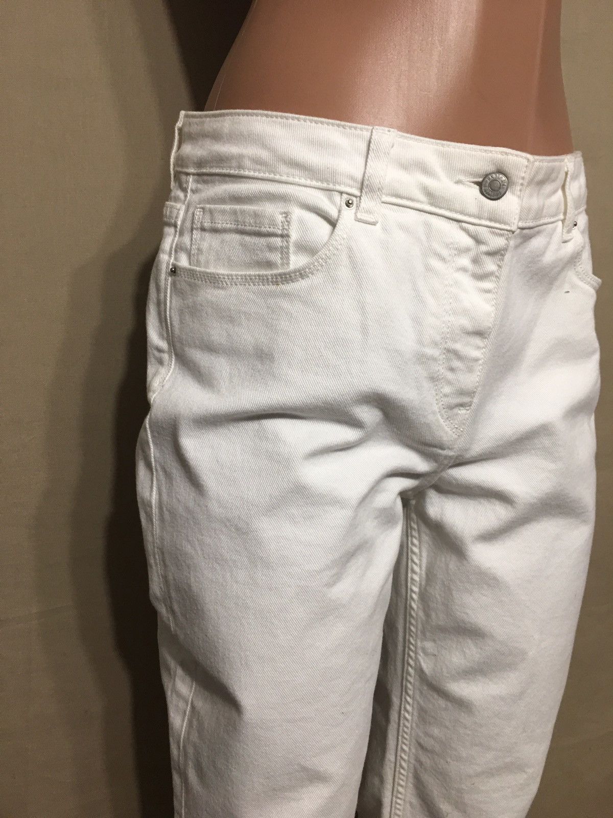 Fabiana Filippi Fabiana Filippi Slim Cut Beaded Cuff Jeans White RRP $550 Size 34" / US 12 / IT 48 - 5 Thumbnail