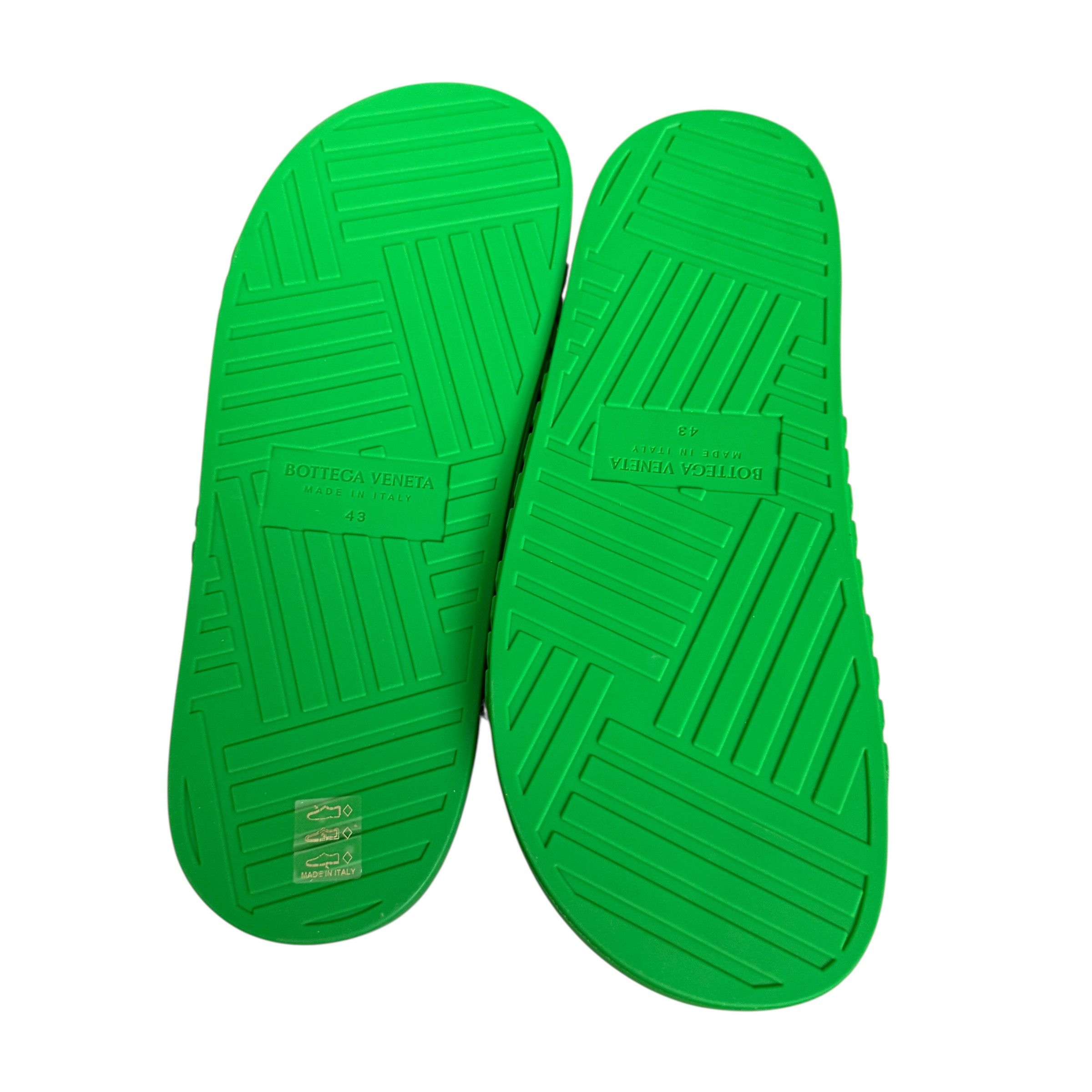 BOTTEGA VENETA‎ 690105 Men\'s Slider Pool Slide Sandals In Green Rubber, sz 45 BOTTEGA VENETA 690105 Men main image 2