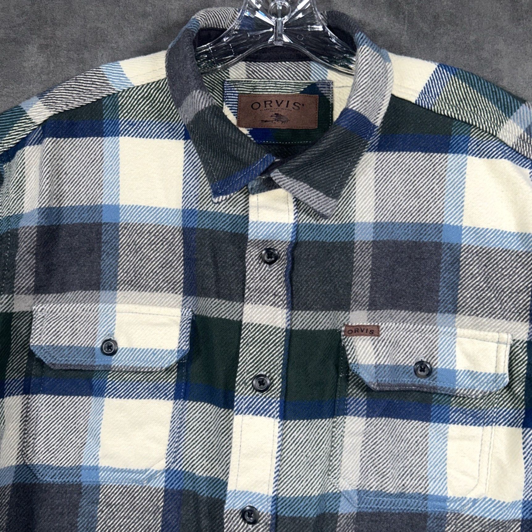 Orvis Orvis Shirt Mens 2XL Flannel Plaid Long Sleeve Button-Up Pockets Multicolor Casual Workwear Travel Size US XXL / EU 58 / 5 - 2 Thumbnail