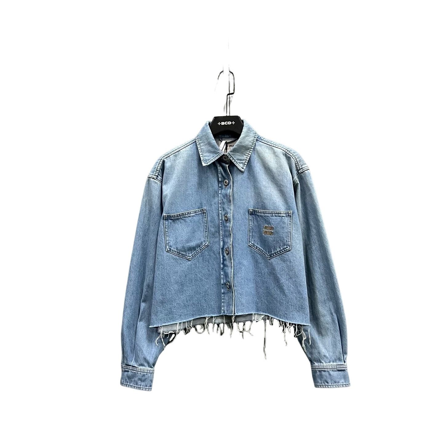 Miu Miu Miu Miu Logo Embroidered Denim Jacket Size 40 Size S / US 4 / IT 40 - 1 Thumbnail