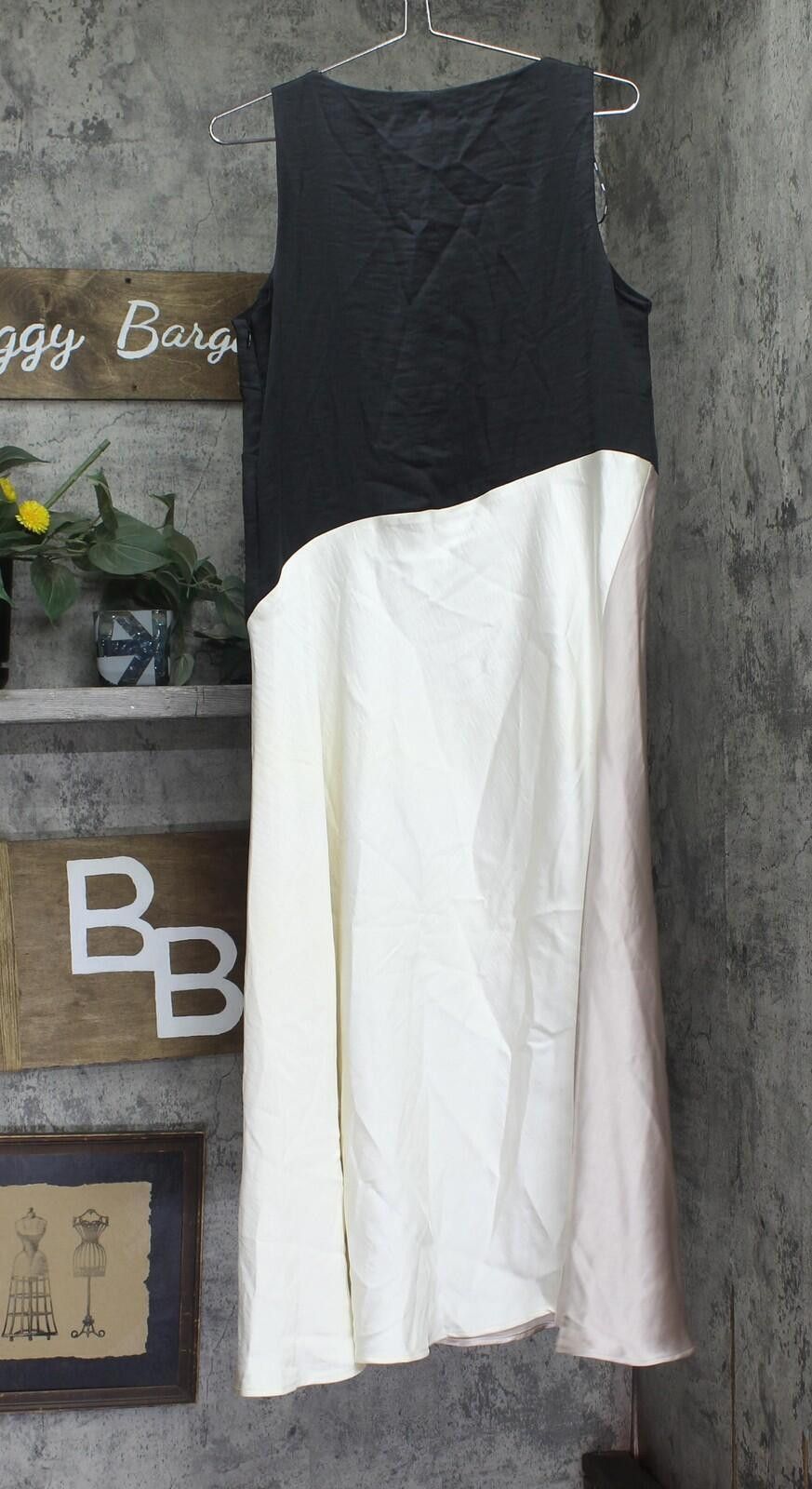 DKNY Dkny Colorblocked Slip Dress Black / Cloud / Eggshell 10 Size L / US 10 / IT 46 - 2 Thumbnail