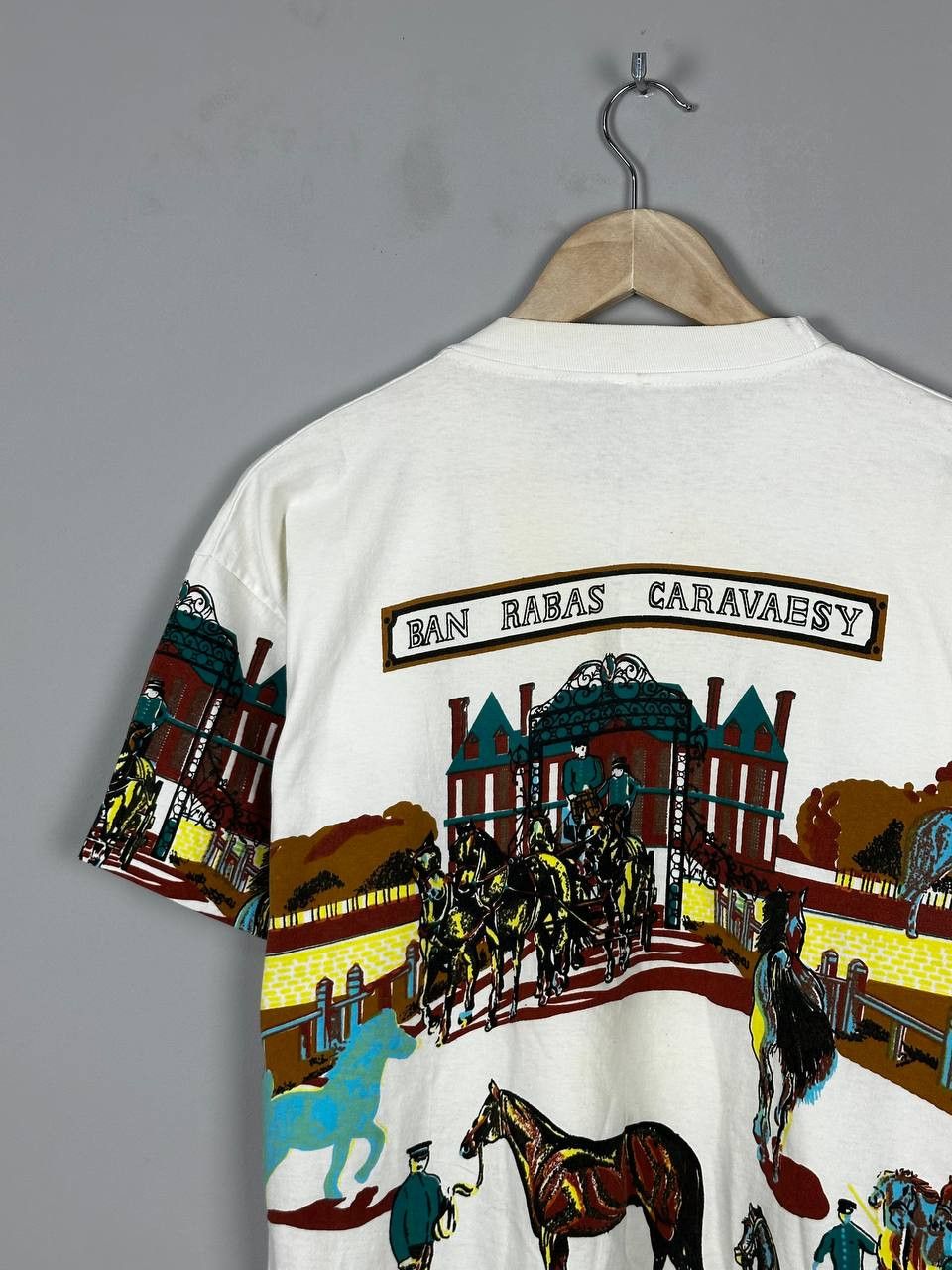 Vintage 90s Vintage Western AOP Singe Stitch T Shirt Boxy Fit Size US L / EU 52-54 / 3 - 12 Thumbnail