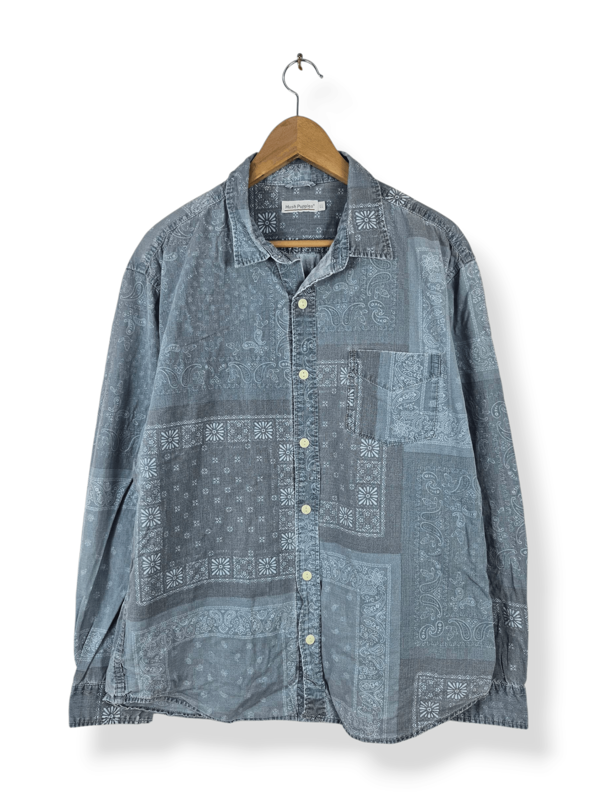 Hush Puppies 🔥 Hush Puppies Bandan Floral Paisley Button Up Shirt Size US L / EU 52-54 / 3 - 1 Thumbnail