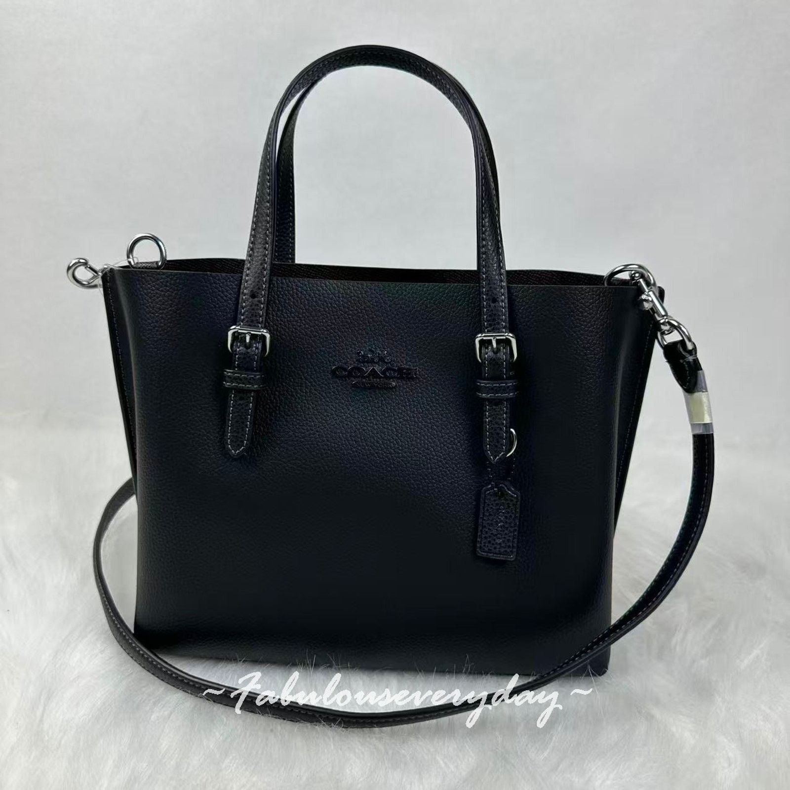 Coach Coach Mollie Tote Bag 25 Crossbody Leather/Black CV966 NWT Size ONE SIZE - 1 Thumbnail