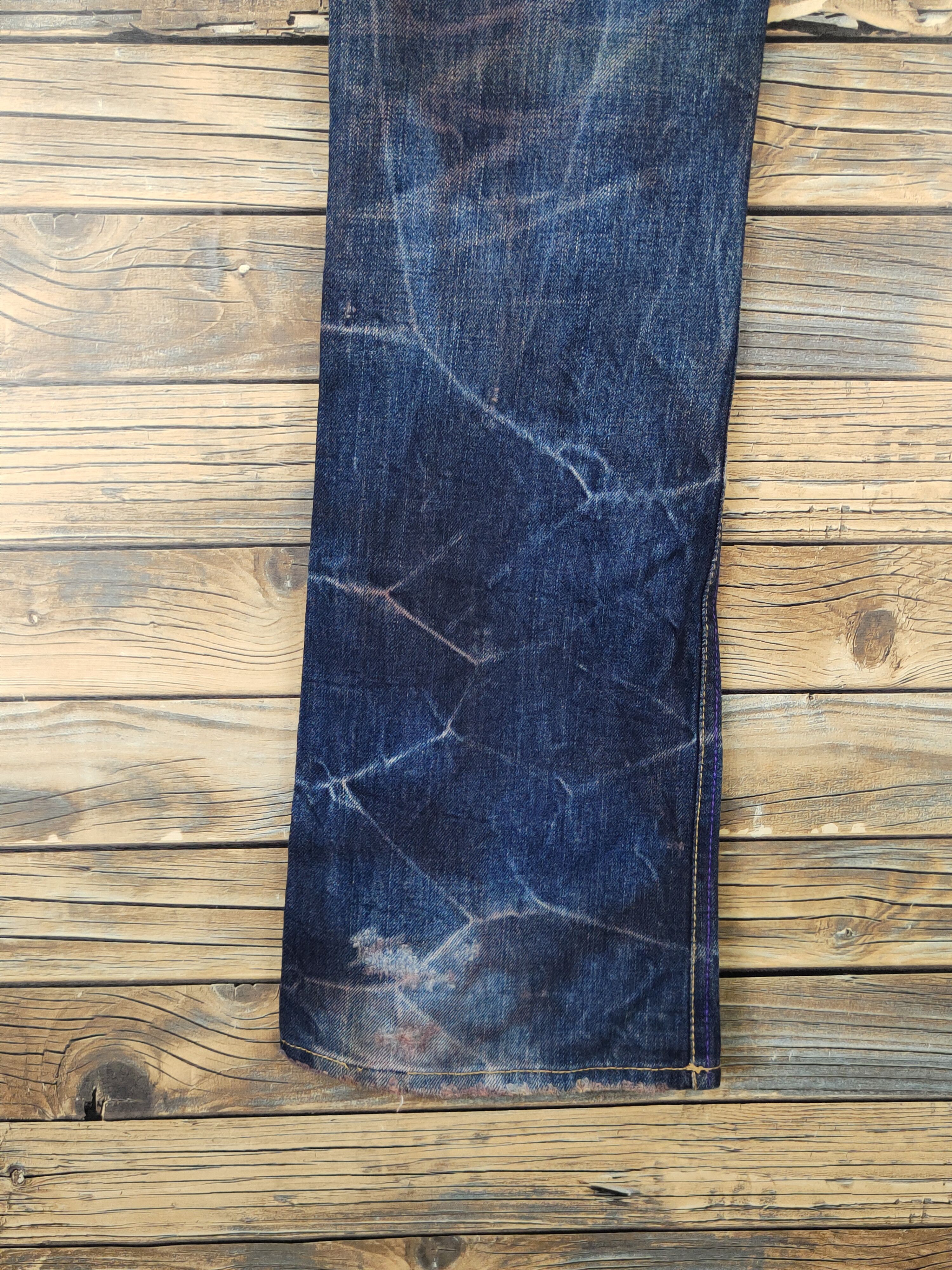 Japanese Brand Midas 9 Dark Blue thunder Distressed Ripped Jeans #W1067 Size 30" / US 8 / IT 44 - 10 Thumbnail