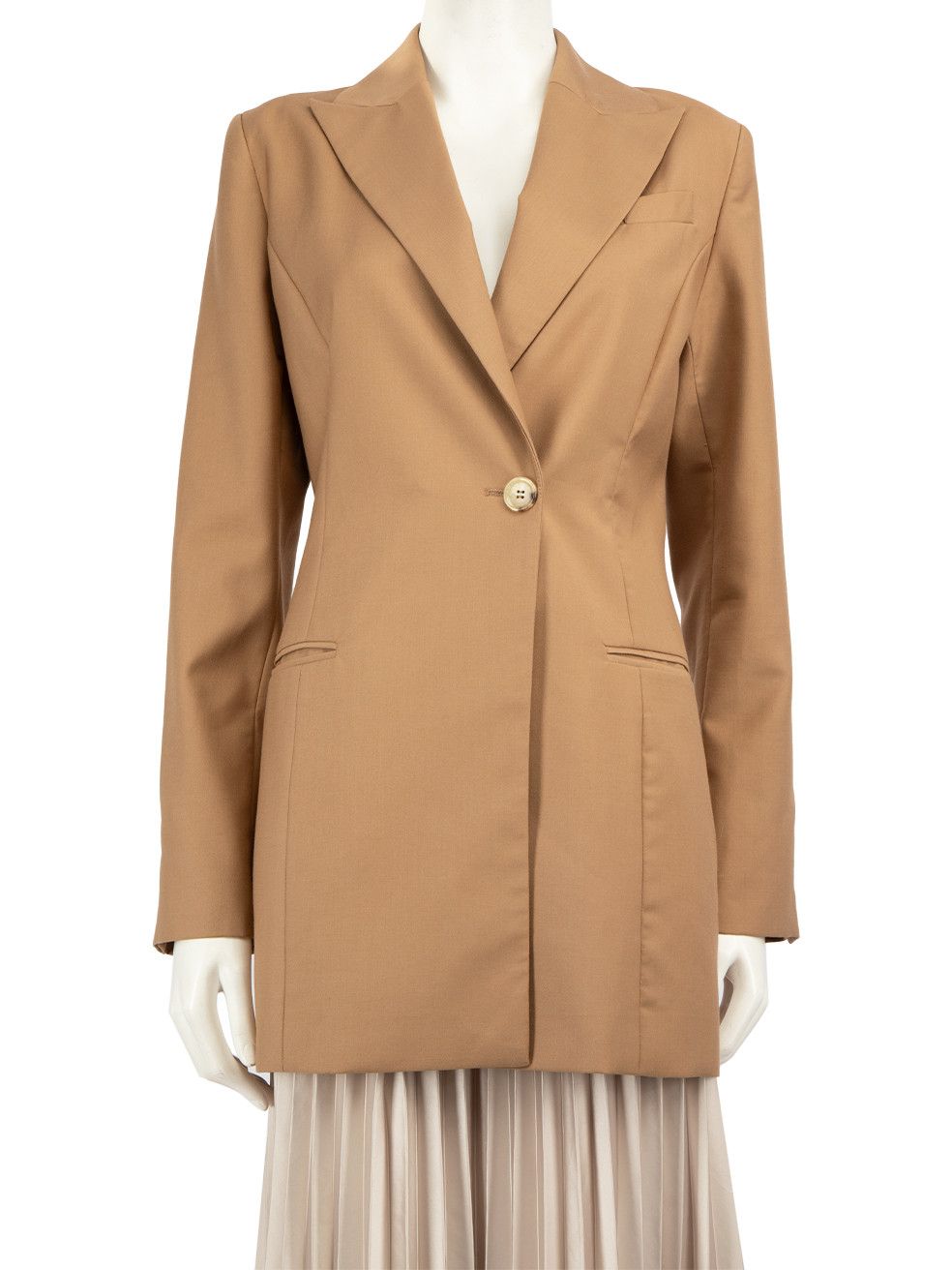 image of Anna Quan Brown Single Breasted Blazer Jacket, Women's (Size Medium)