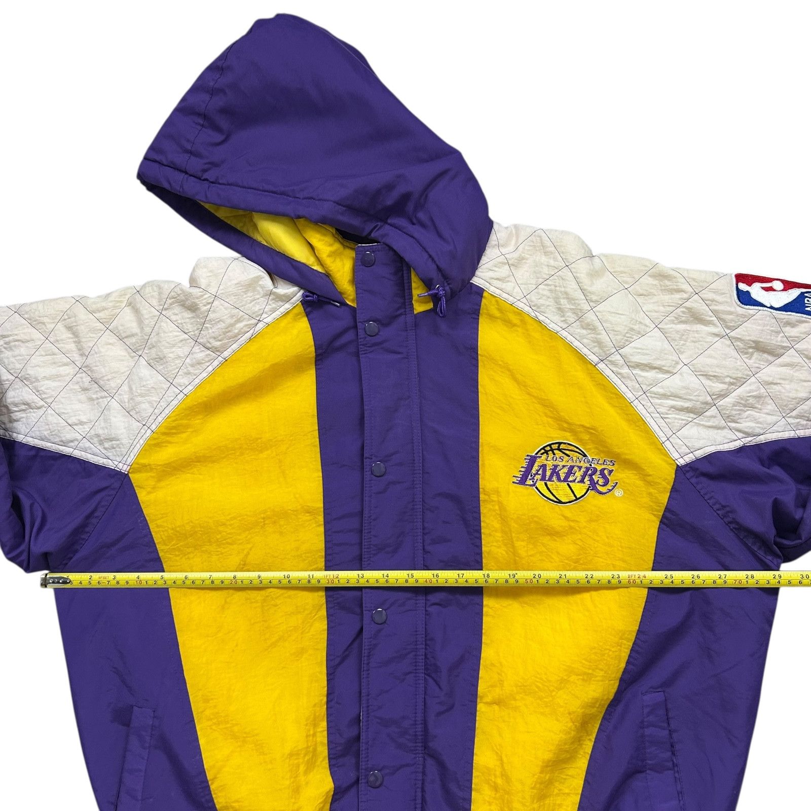 NBA VTG 90s LOS ANGELES LAKERS STARTER PUFFER JACKET HOODED XL Size US XL / EU 56 / 4 - 8 Thumbnail