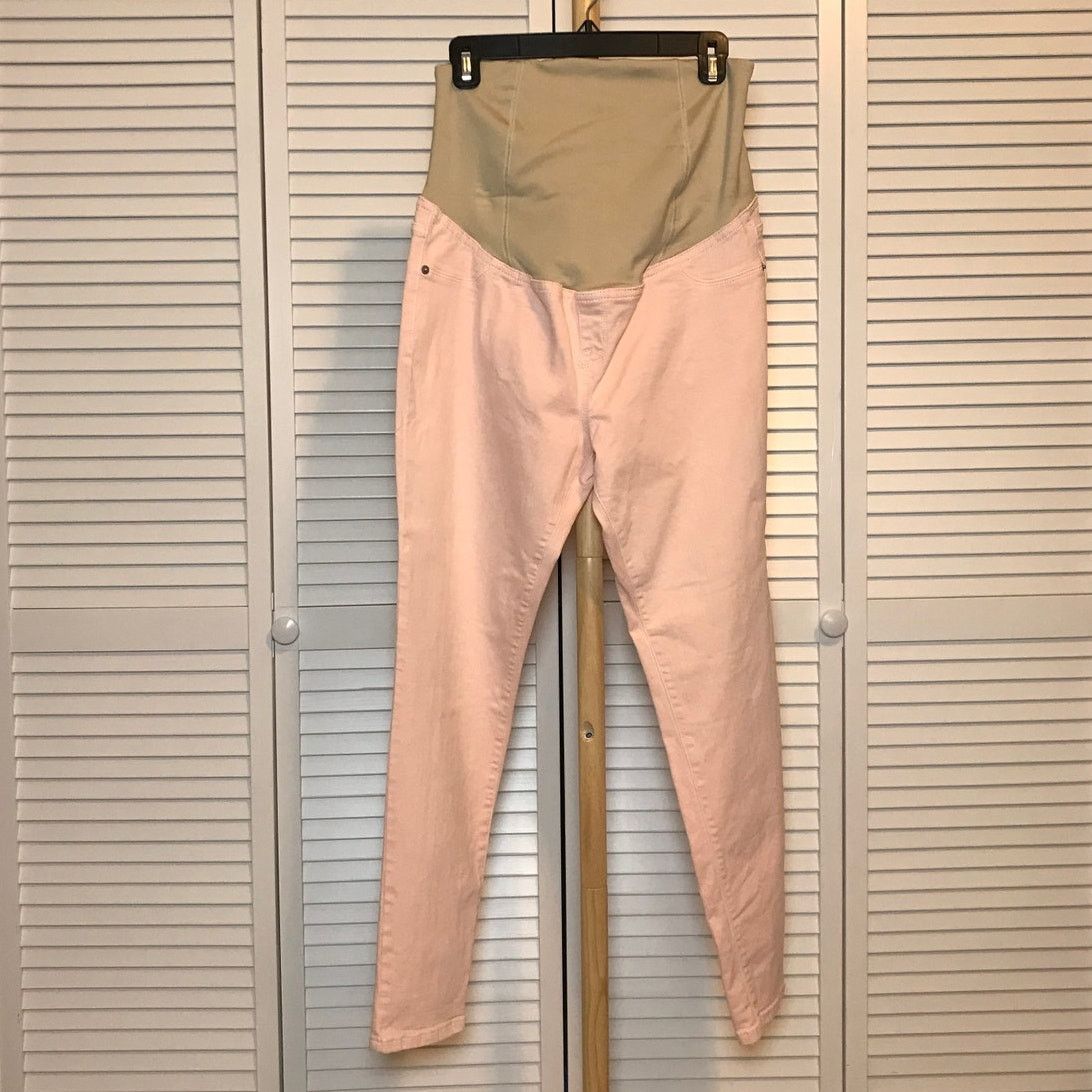 Other Isabel Maternity Skinny Pink Denim Tapered Jeans 12 Size 34" / US 12 / IT 48 - 1 Thumbnail