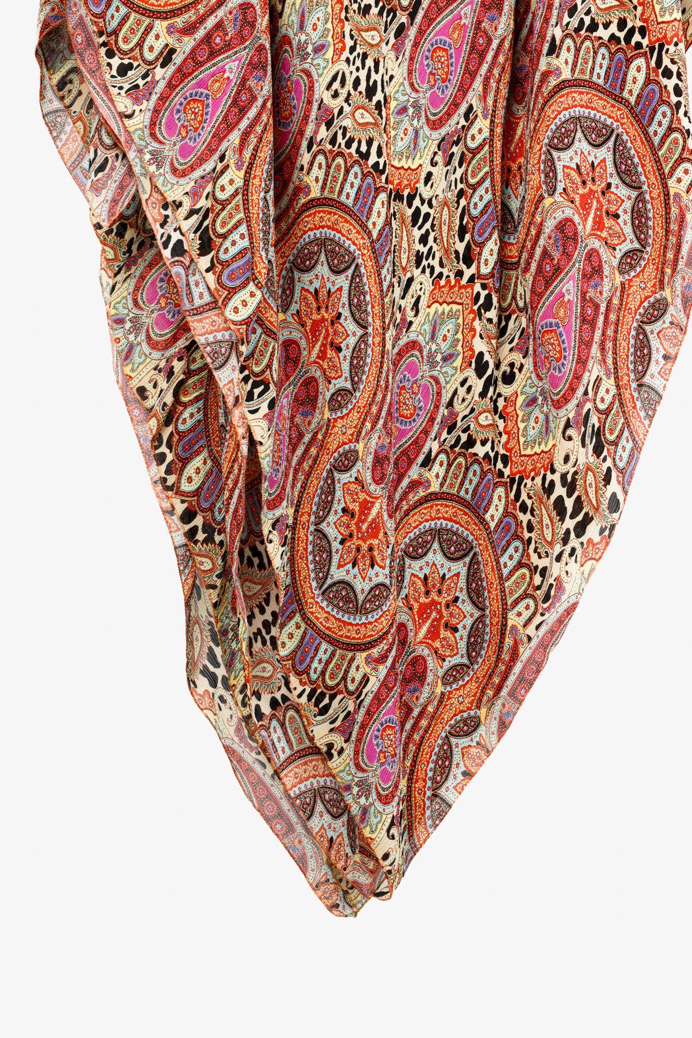 Etro Etro Orange Paisley Silk Poncho Caftan Tunic Dress Size M / US 6-8 / IT 42-44 - 6 Thumbnail