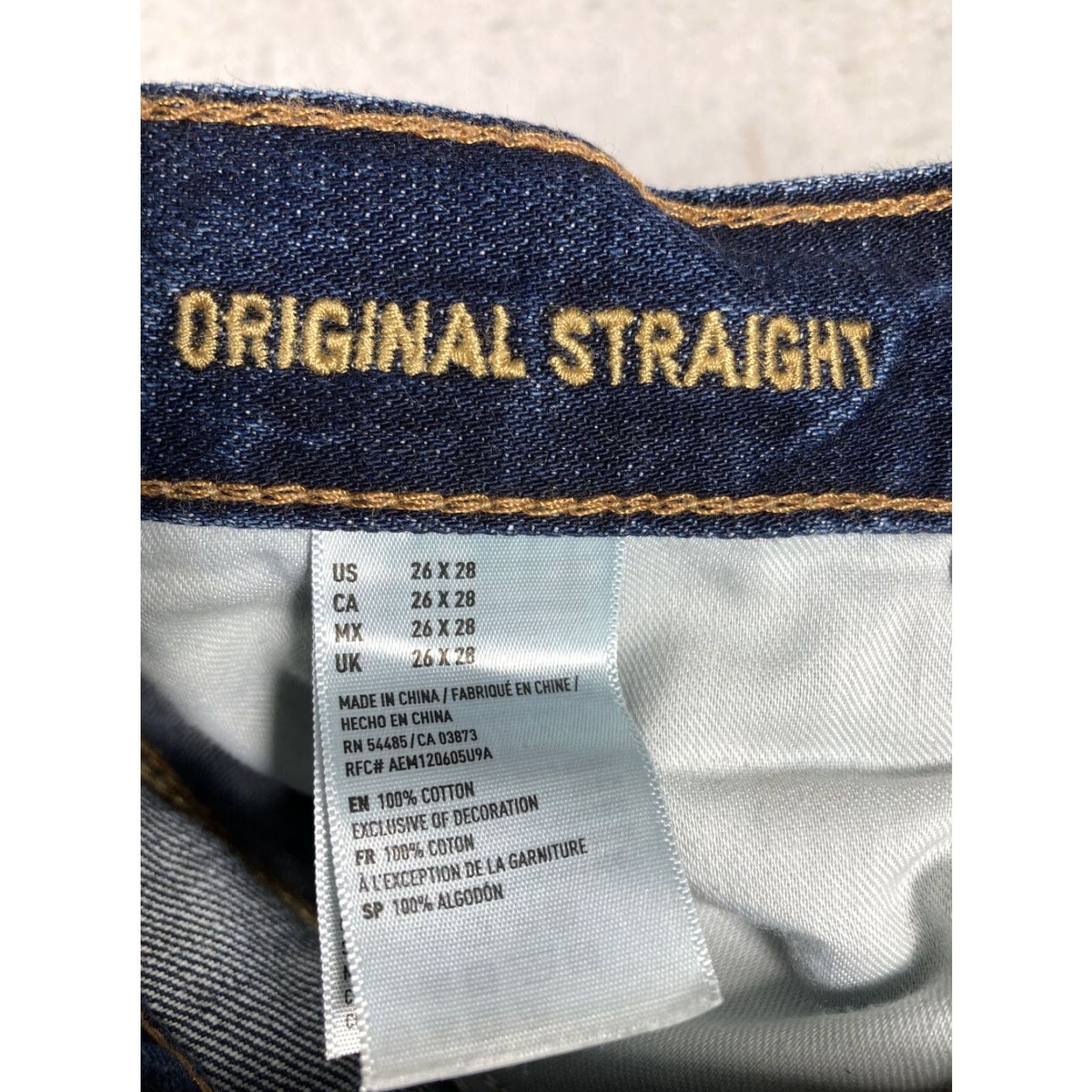American Eagle Outfitters American Eagle Jeans Men 26x28 Blue Straight Fit Denim Casual Mid Rise Cotton 2010s Size US 26 / EU 42 - 6 Thumbnail