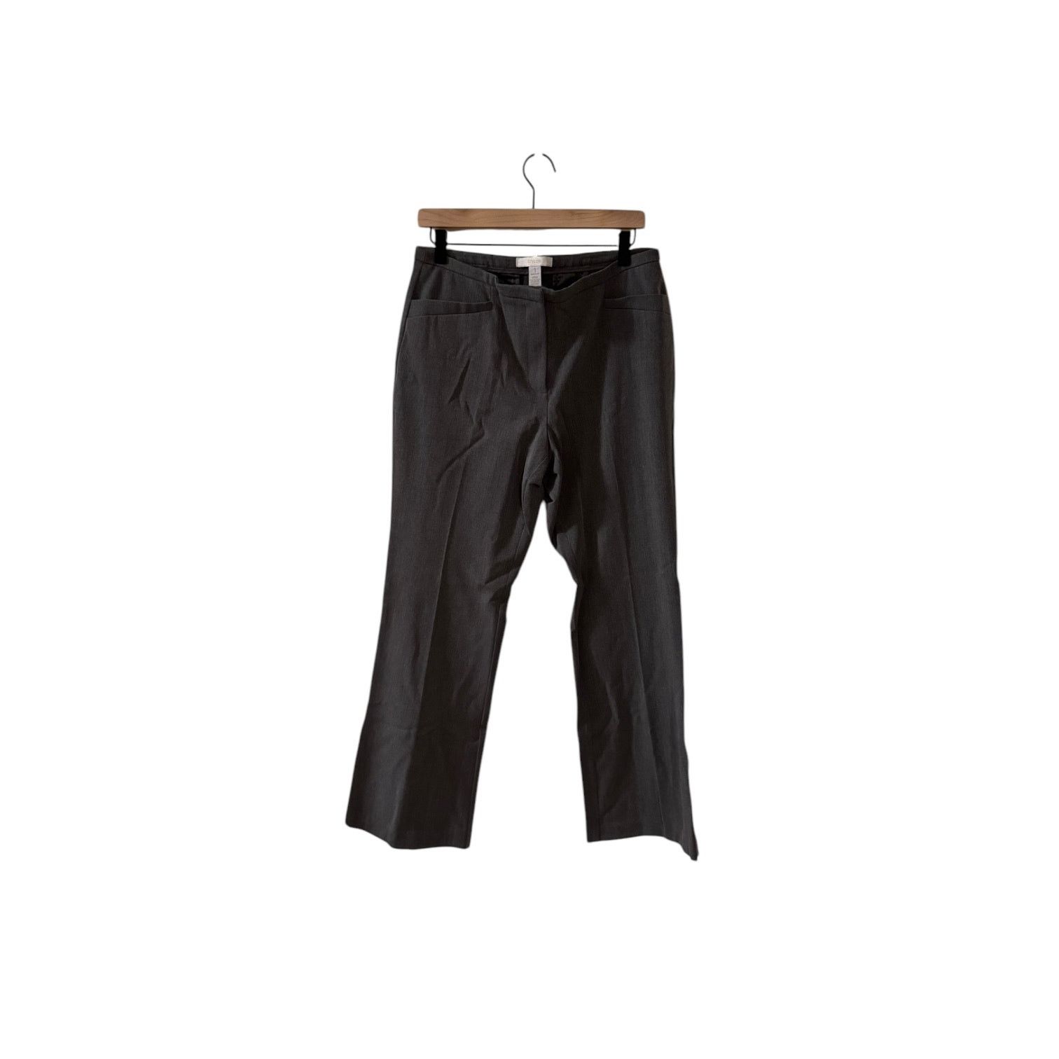 Chicos Chico’s Women’s Flat Front Gray Zip up Stretch Pants Size 1 Size 32" / US 10 / IT 46 - 1 Thumbnail