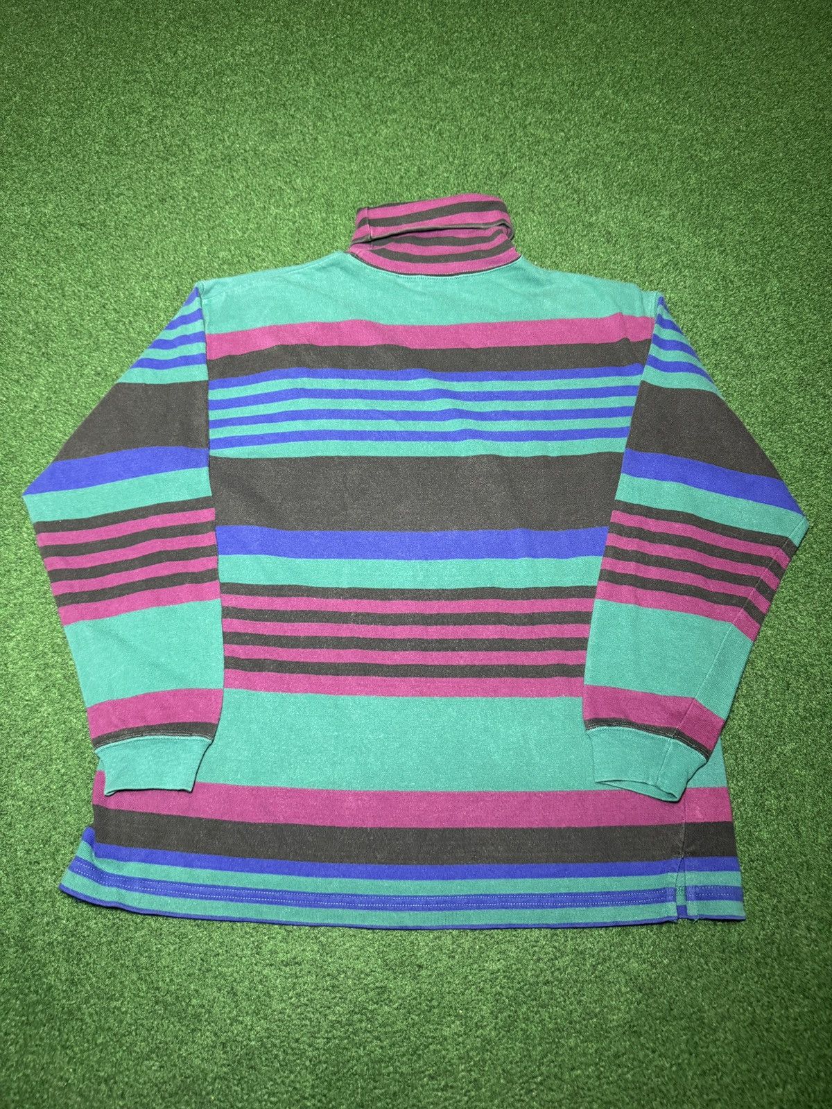 Eddie Bauer Eddie Bauer Stripped 90s Long Sleeve Turtle Neck T Shirt Size US L / EU 52-54 / 3 - 3 Thumbnail