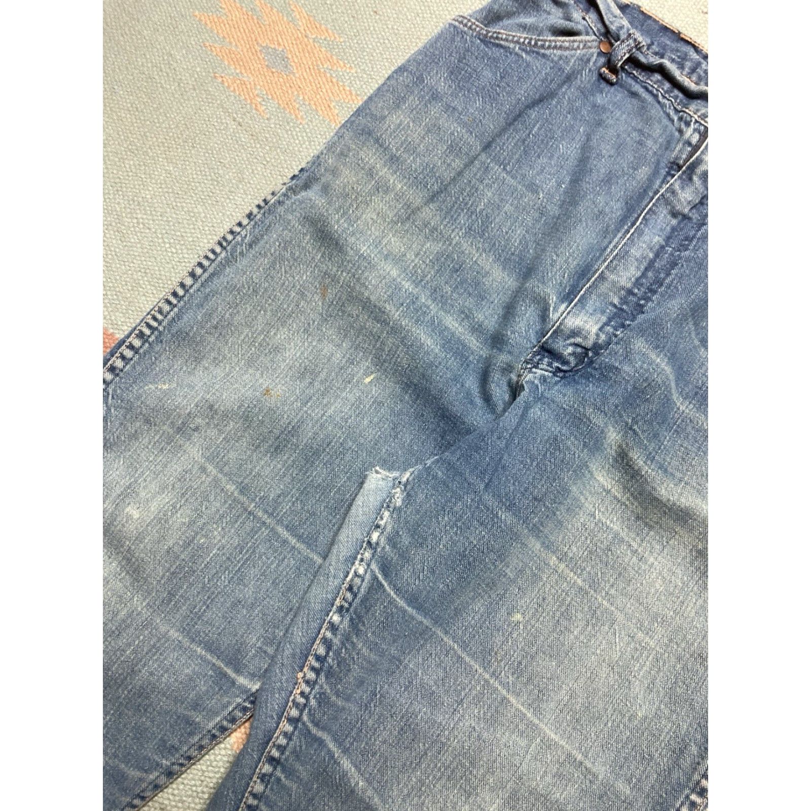 Wrangler VINTAGE Wrangler Jeans Women 60s Slim 18 Blue Denim Straight Jeans Women’s 18 Slim Wrangler Jeans Blue Slim 60s Vintage Misses Denim Whiskers Size 40" / US 18 - 7 Thumbnail