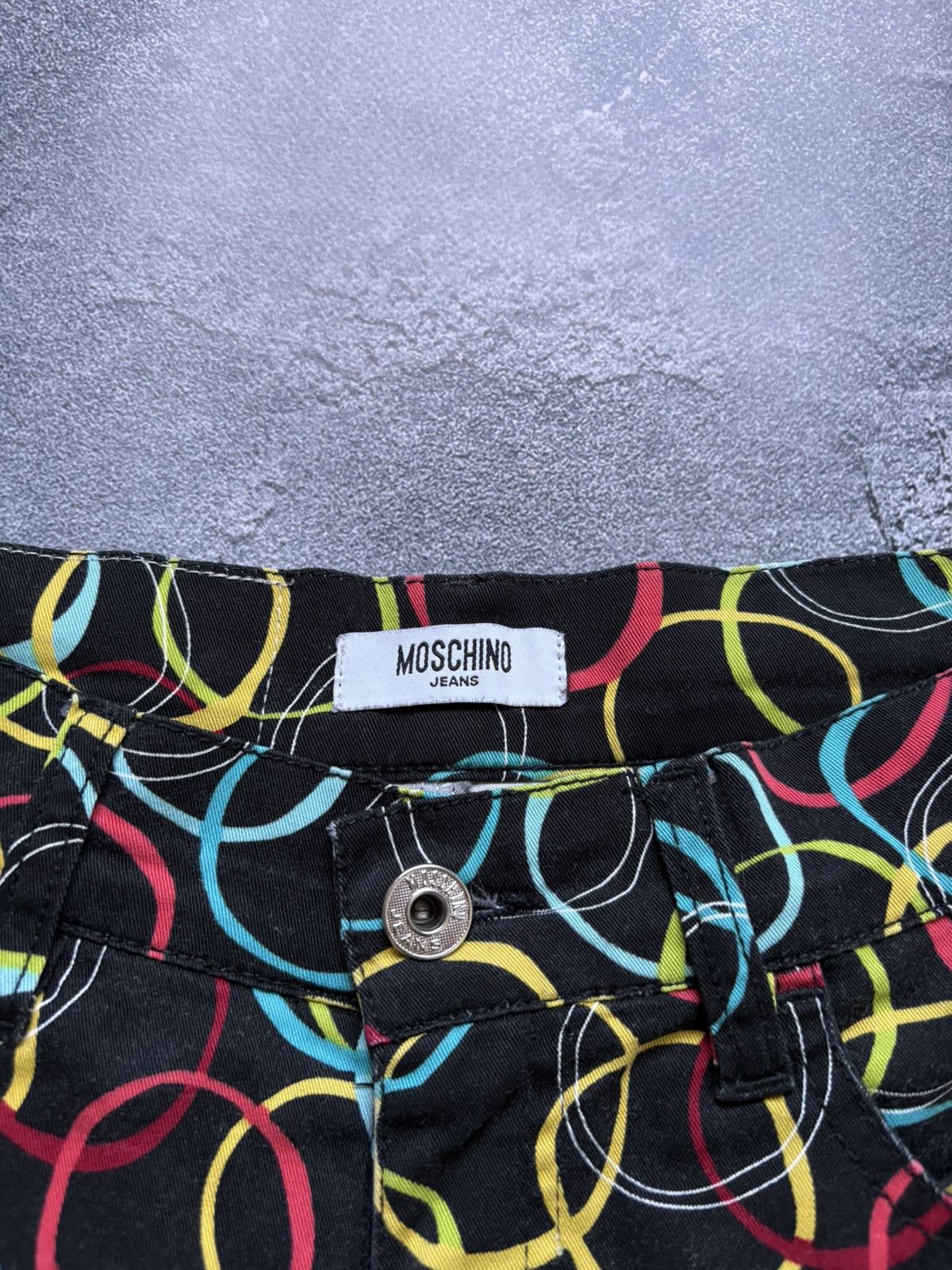 Moschino Crazy Vintage Moschino Jeans Donna Geometric Printed Pants Size 28" / US 6 / IT 42 - 8 Thumbnail