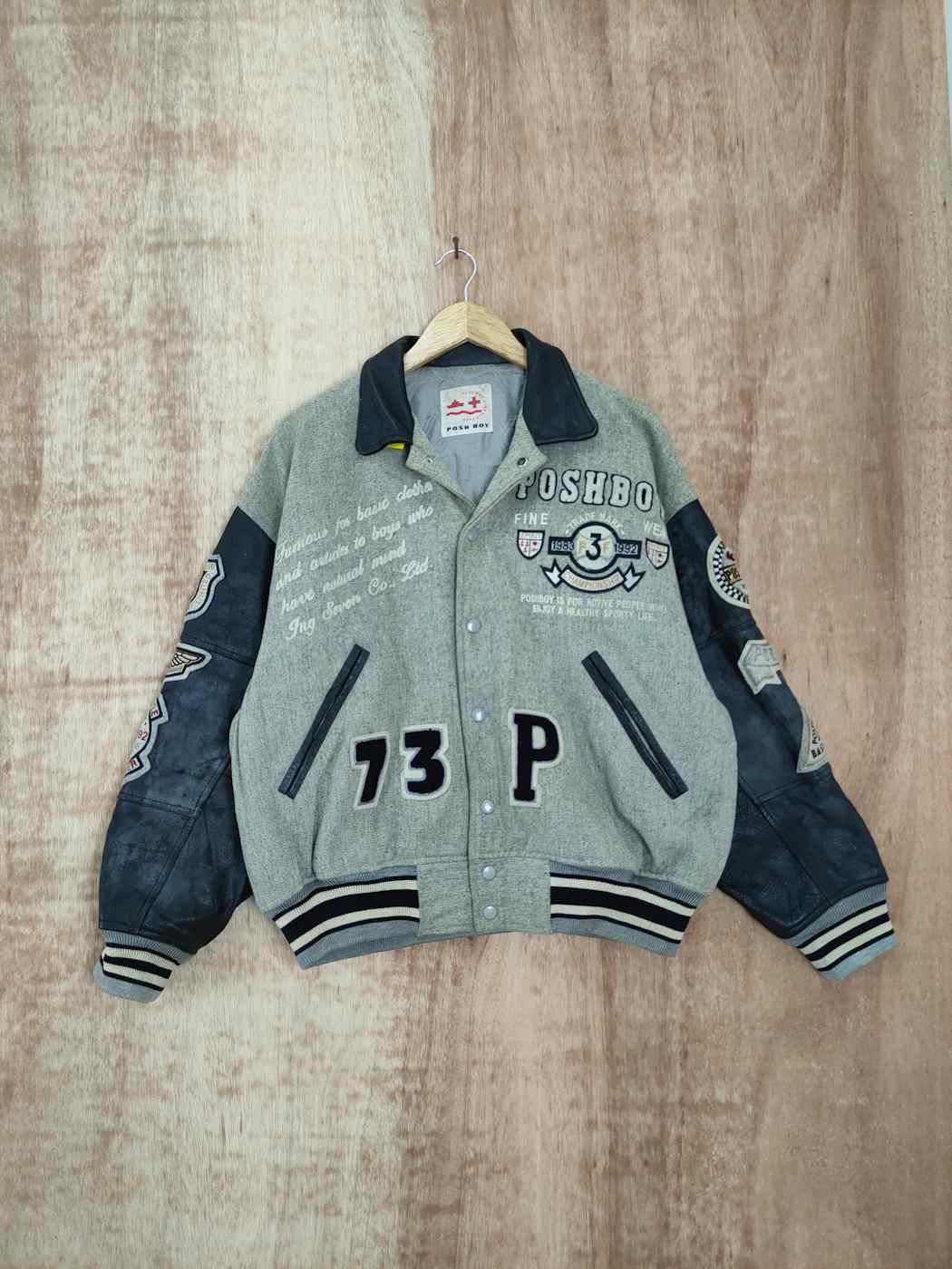 image of Posh Boy Champion Faded Wool Varsity Jacket 4094Dlal, Men's (Size Medium)